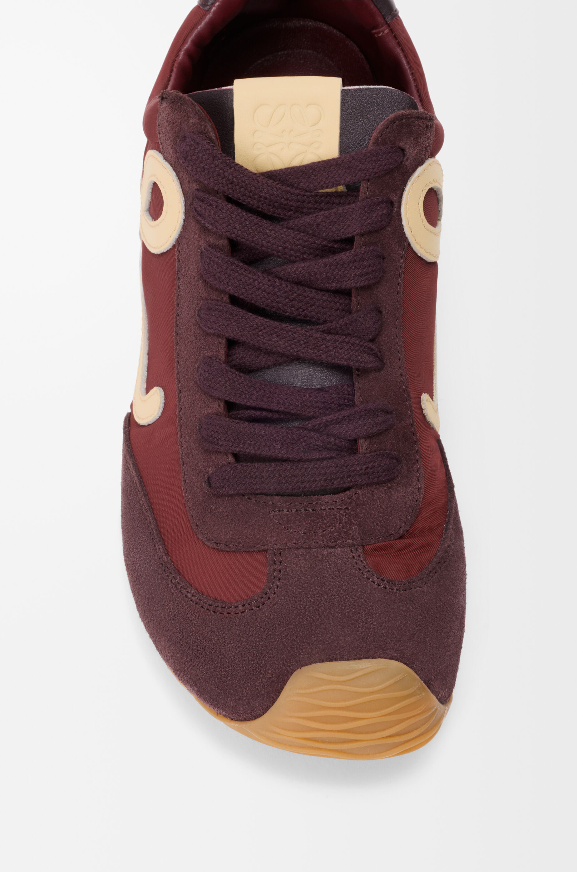 LOEWE Ballet Runner 2.0 in nylon and calfskin Copper Red/Vanilla/Aubergine