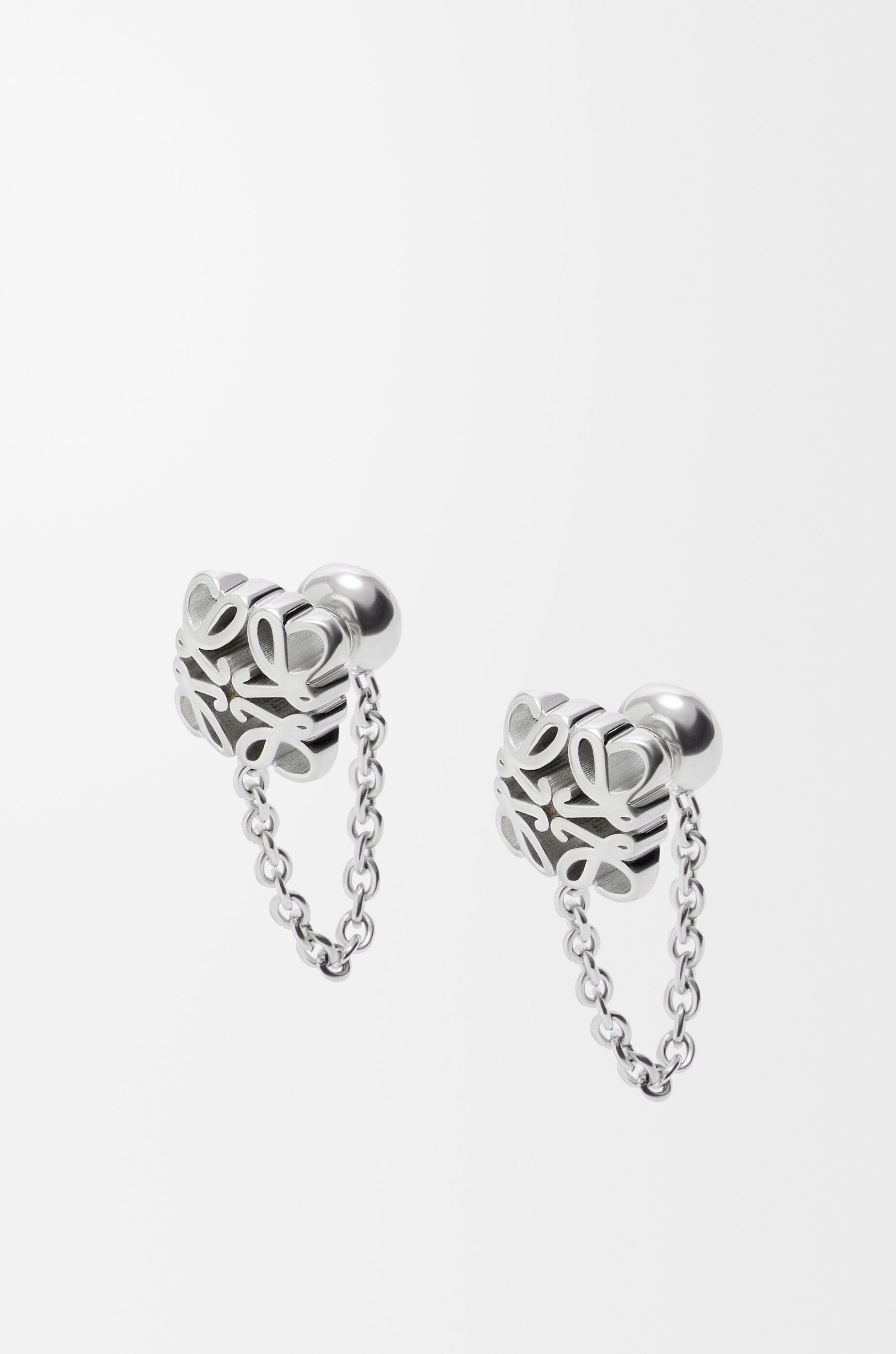 LOEWE Anagram Bombé chain earrings in sterling silver Silver