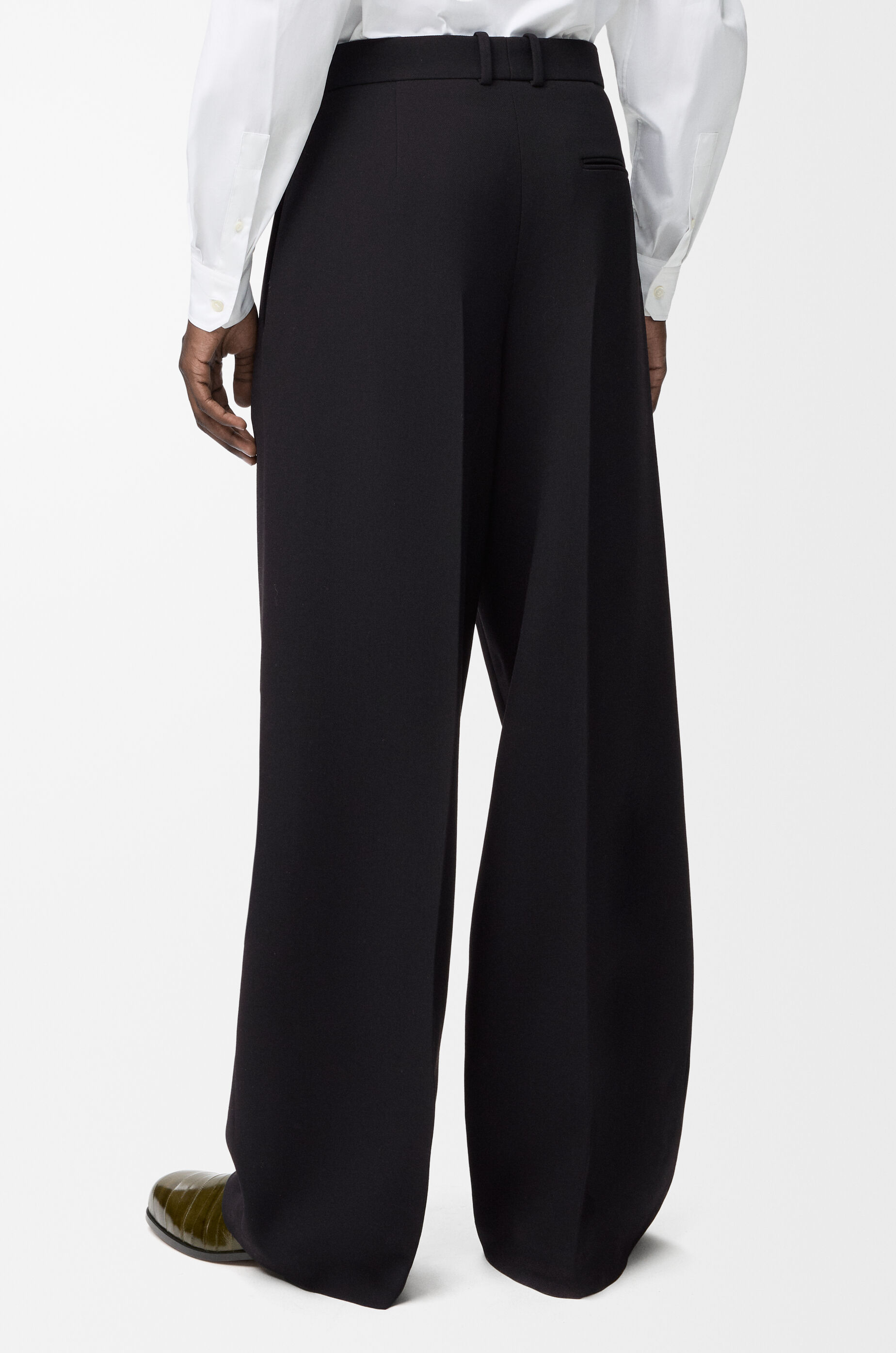 LOEWE Wide leg trousers in wool Black
