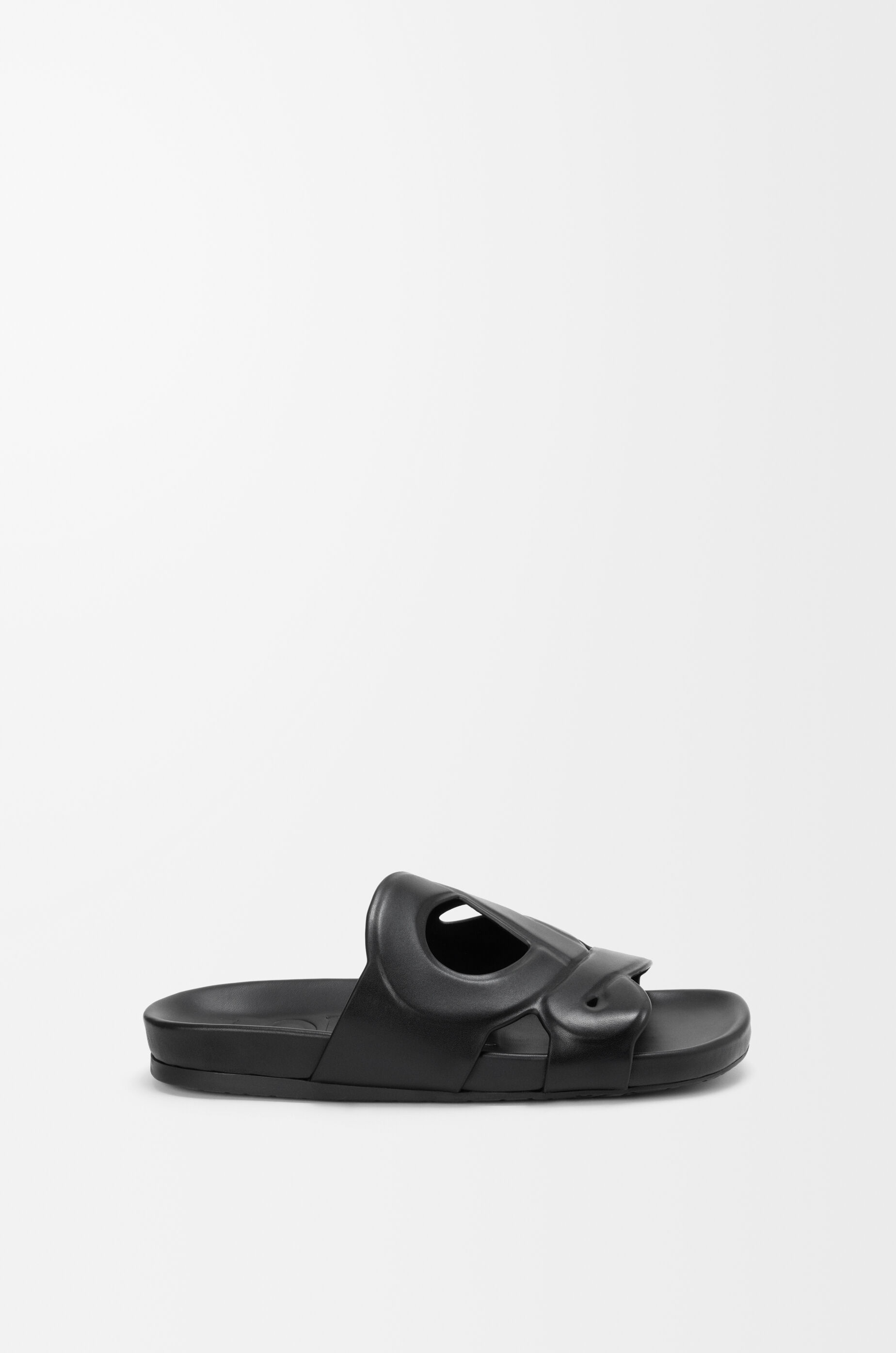 LOEWE Ease Monogram slide in vegetable-tanned calfskin Black