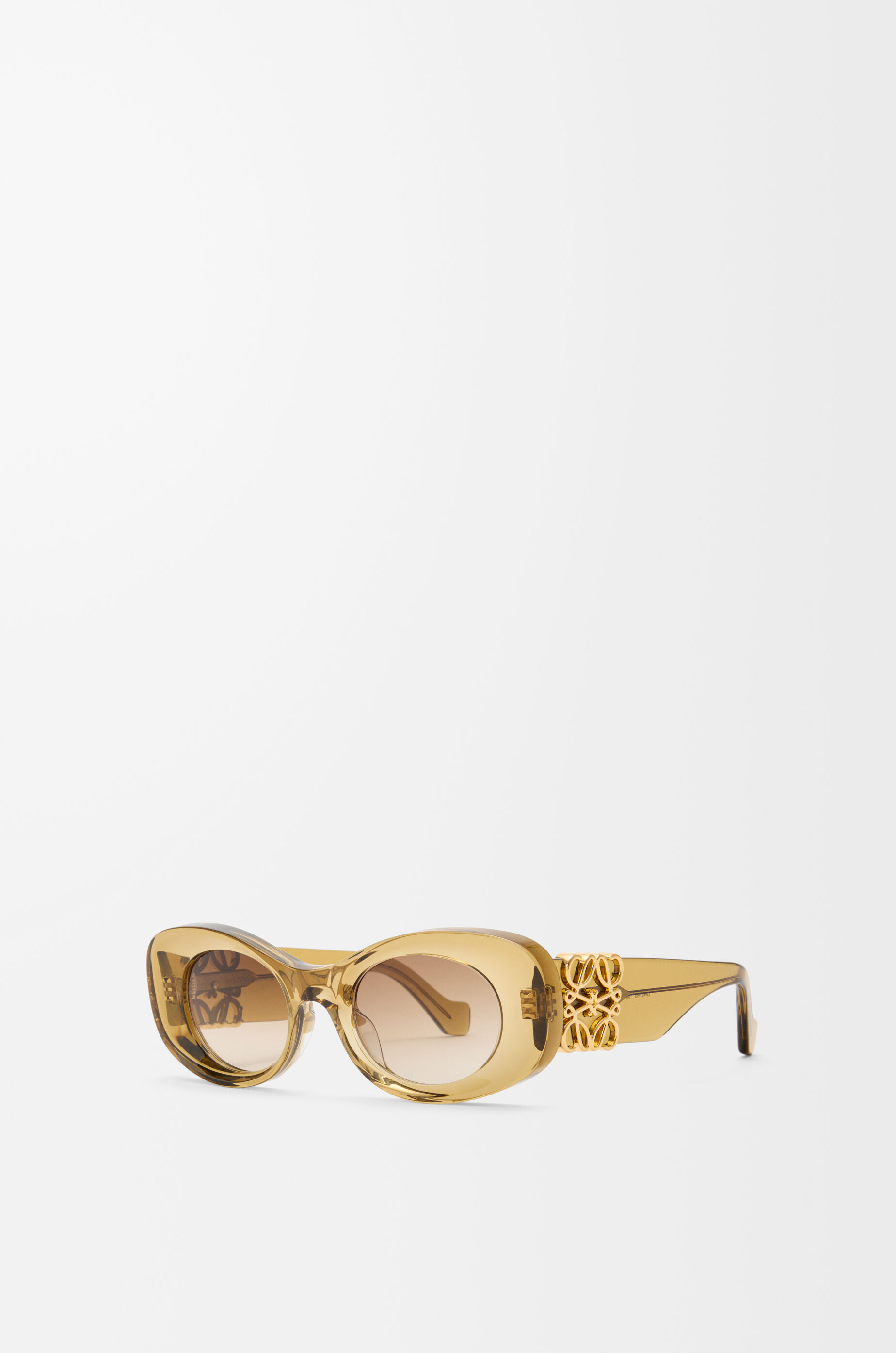 LOEWE Beveled Oval Maxi Anagram sunglasses Transparent Olive