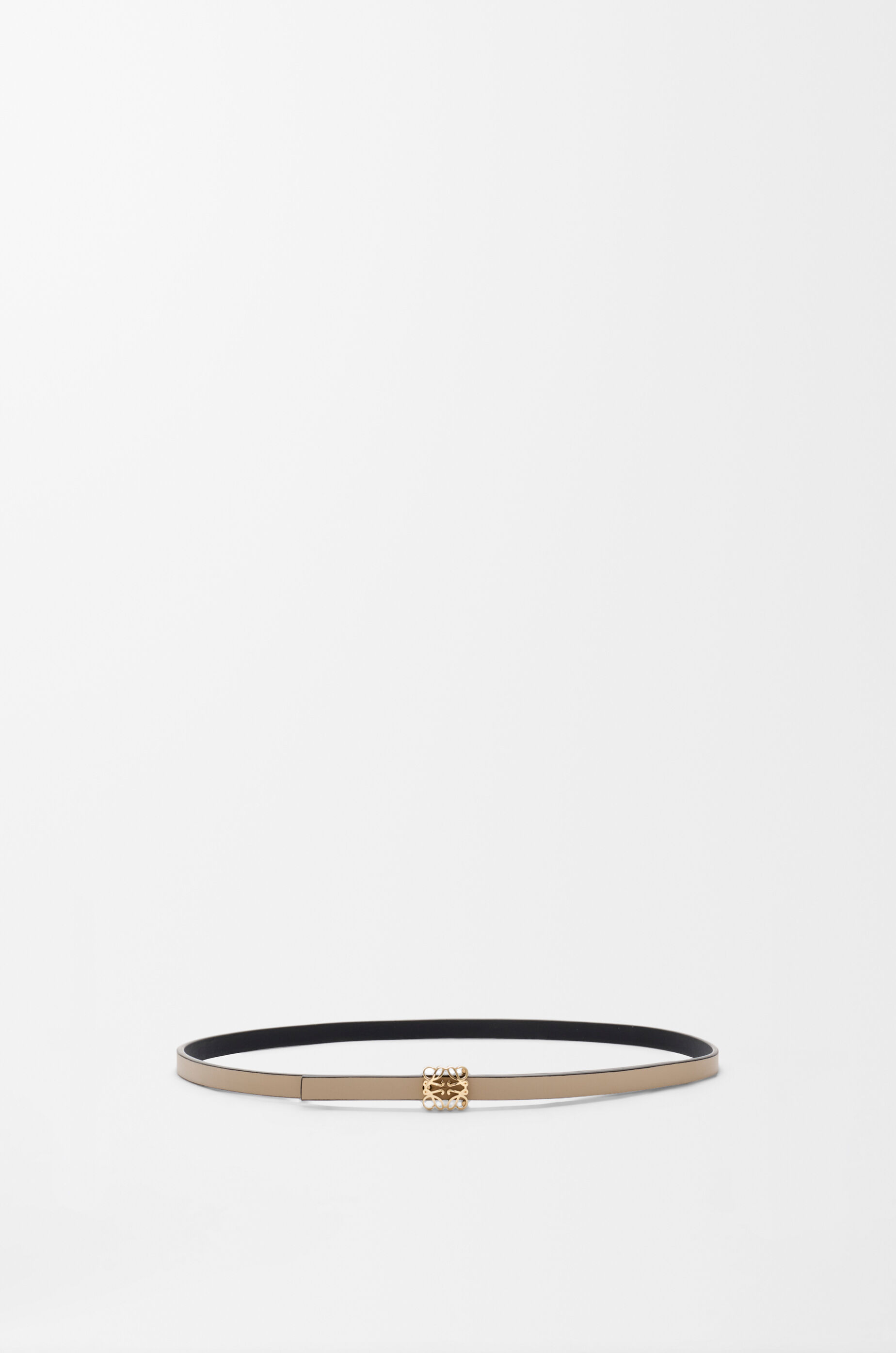 LOEWE Reversible Anagram Bombé belt in smooth calfskin Black/Clay