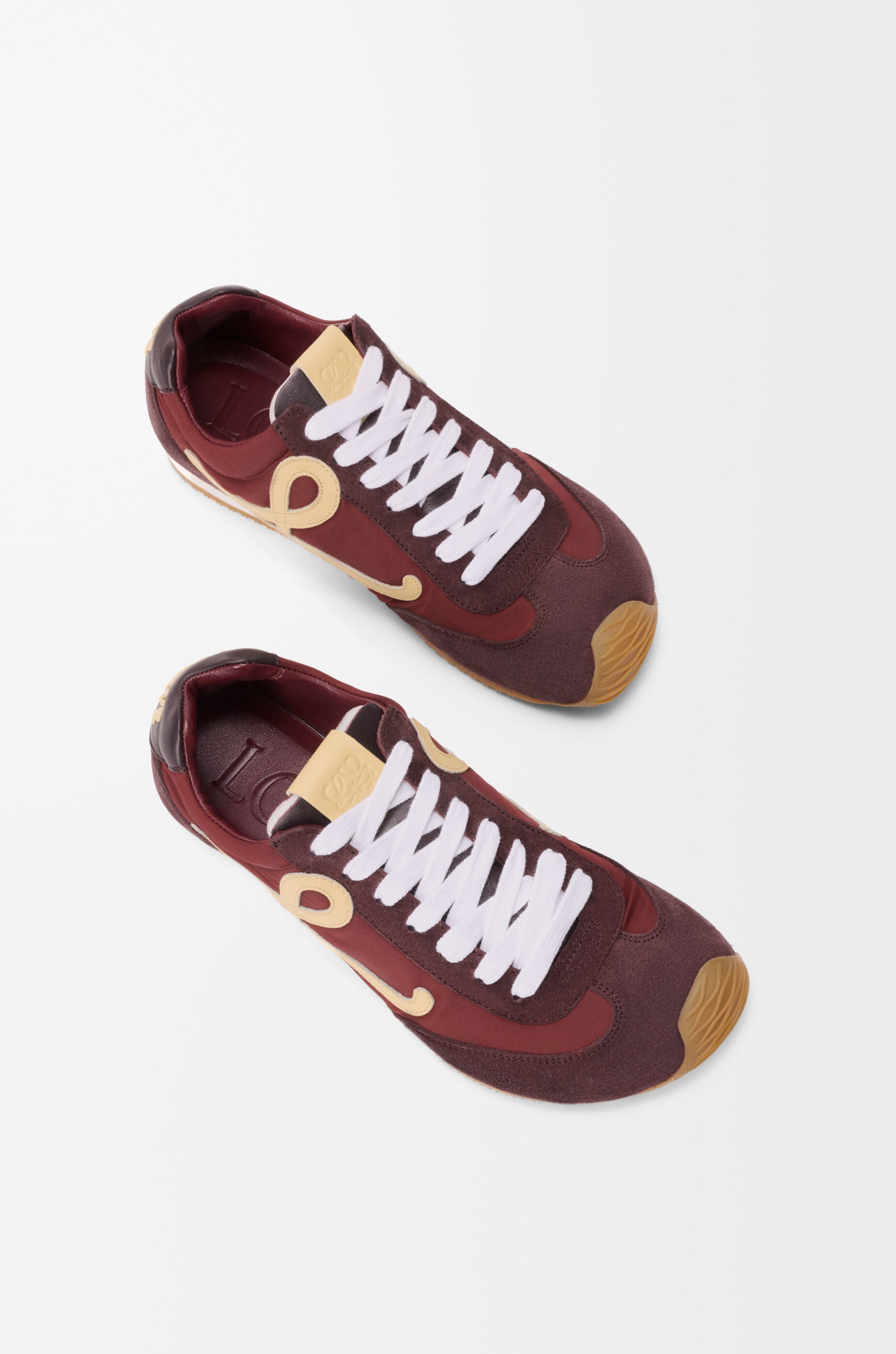 LOEWE Ballet Runner 2.0 in nylon and calfskin Copper Red/Vanilla/Aubergine
