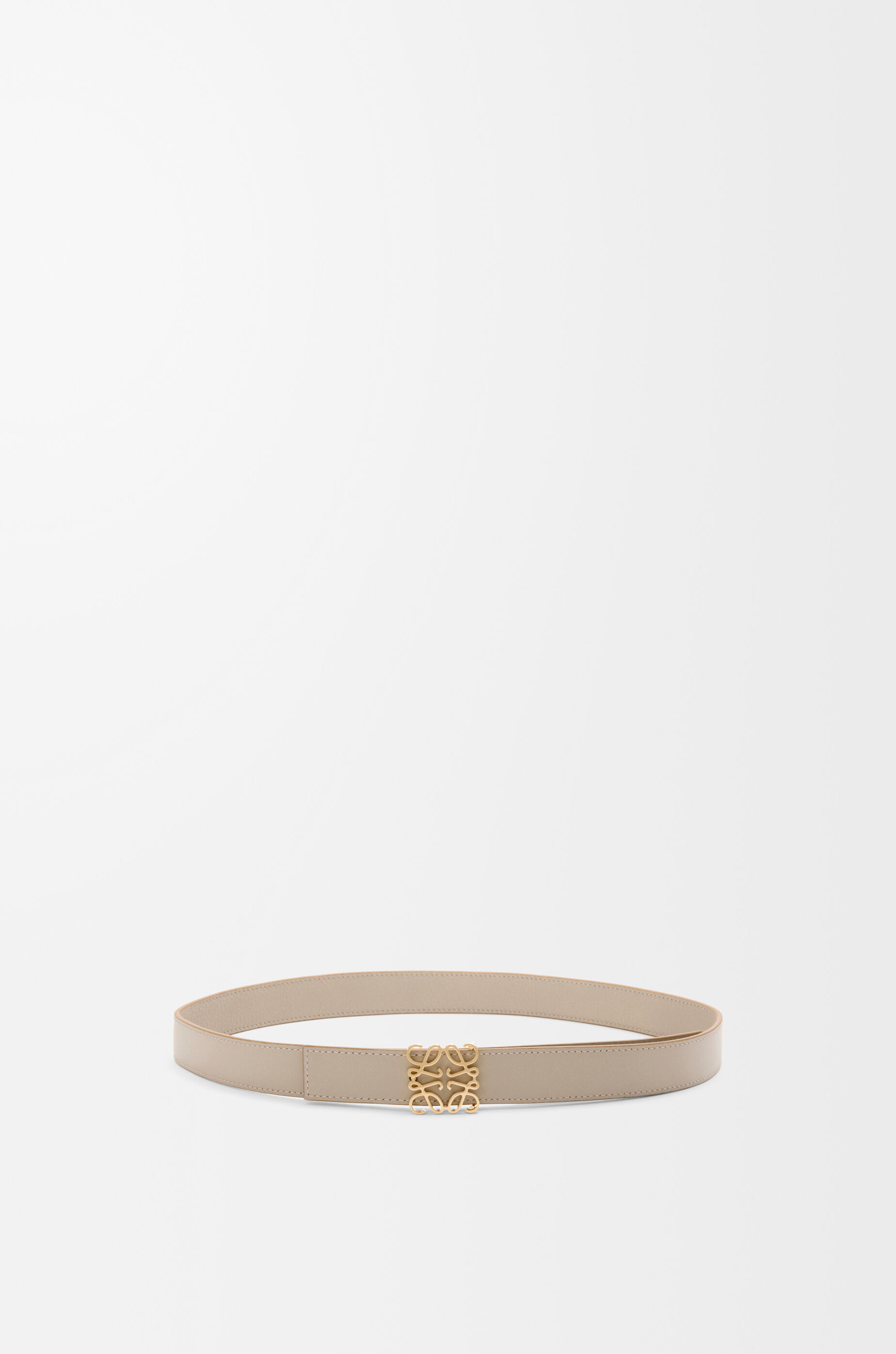 LOEWE Reversible Anagram belt in supple grained calfskin Clay/Gold