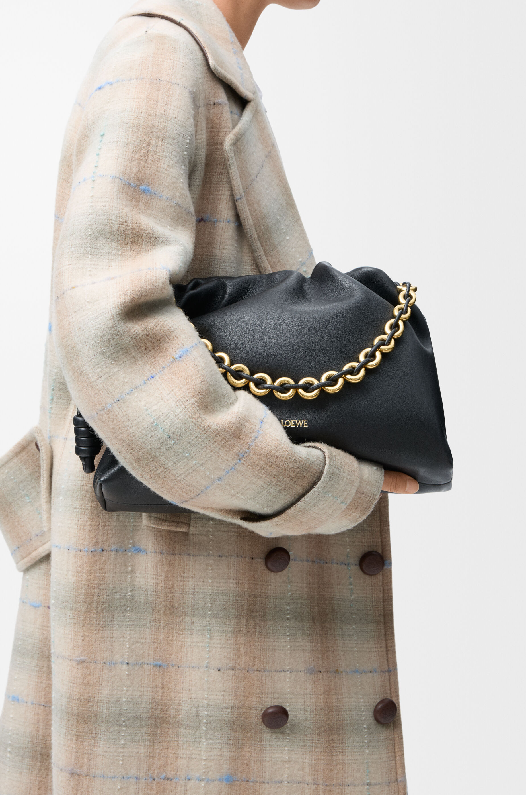 LOEWE Large Flamenco purse in mellow nappa lambskin Black