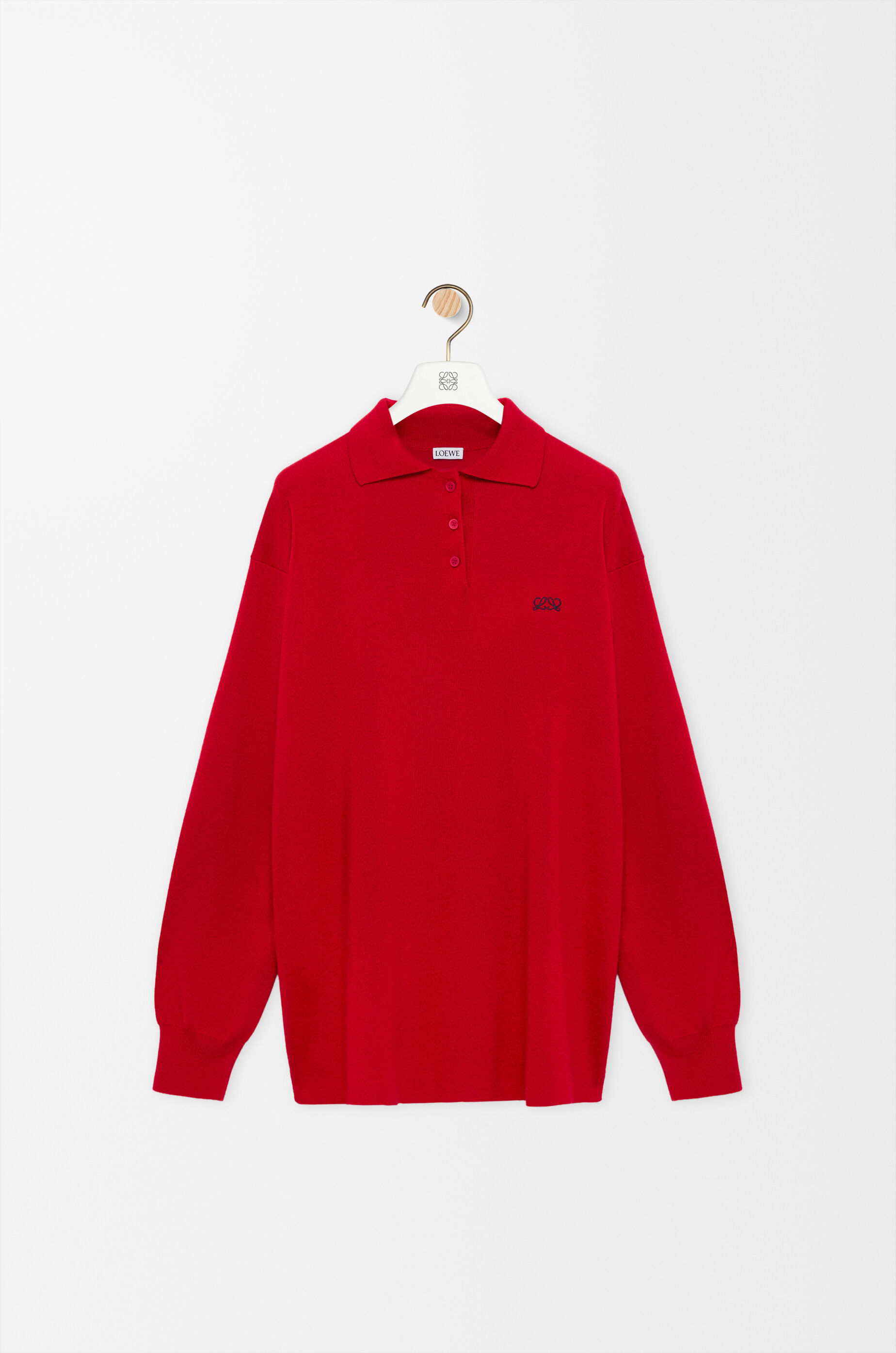 LOEWE Polo sweater in cashmere and silk blend Red