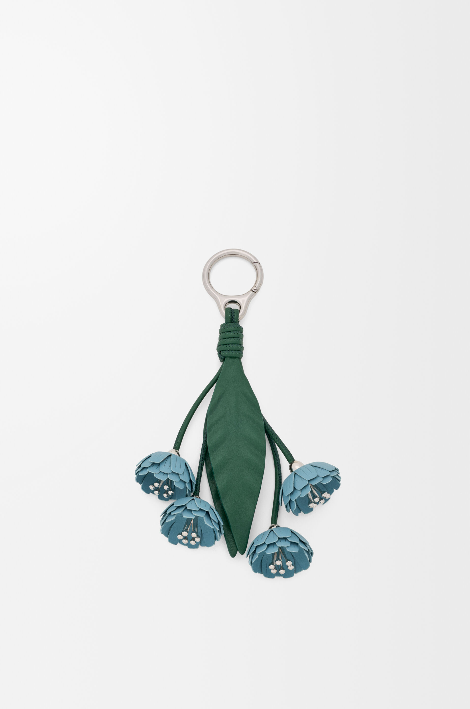 LOEWE Flower charm in classic calfskin Blue/Green
