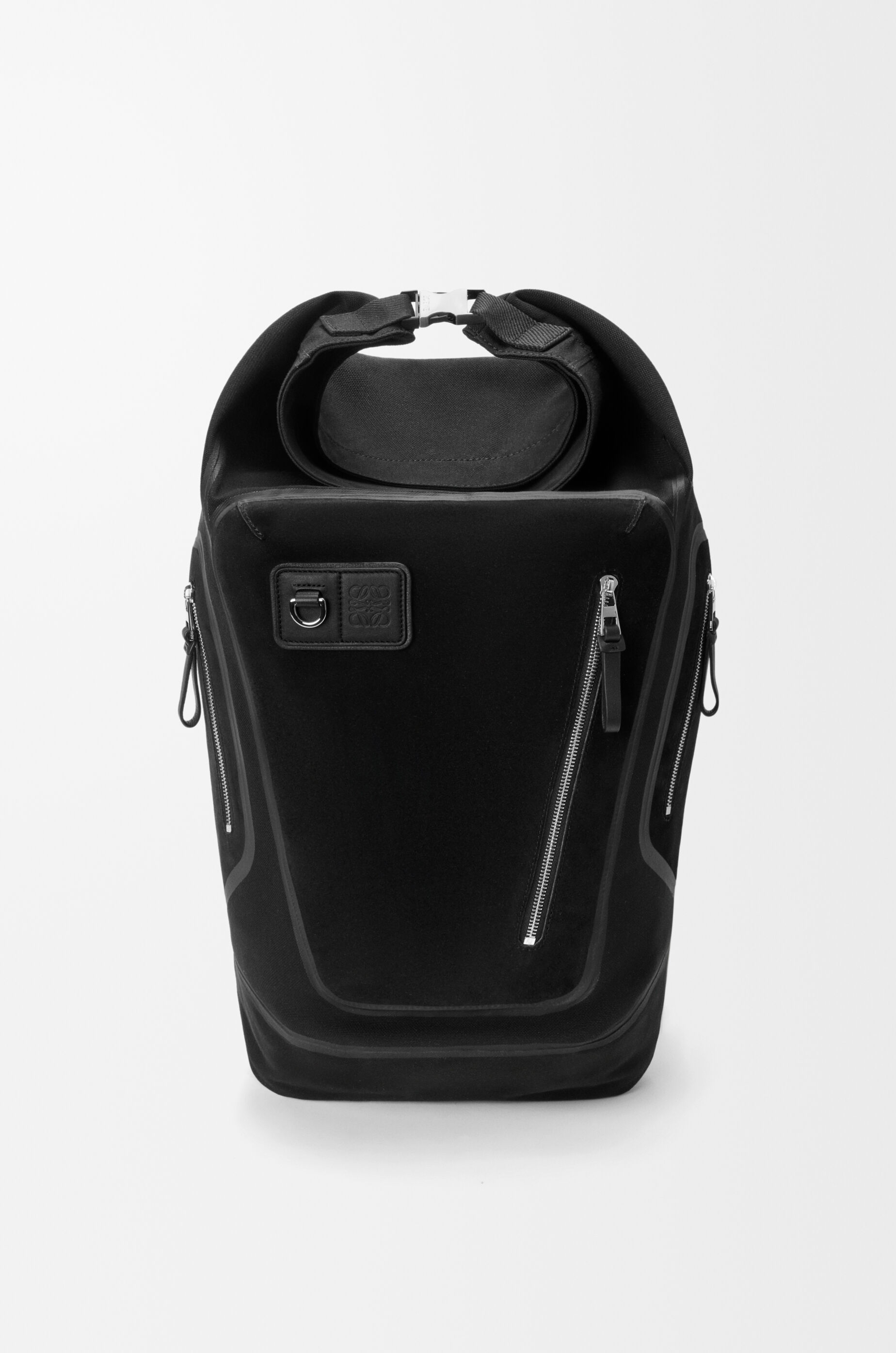 LOEWE Flex roll-top backpack in canvas and suede Black