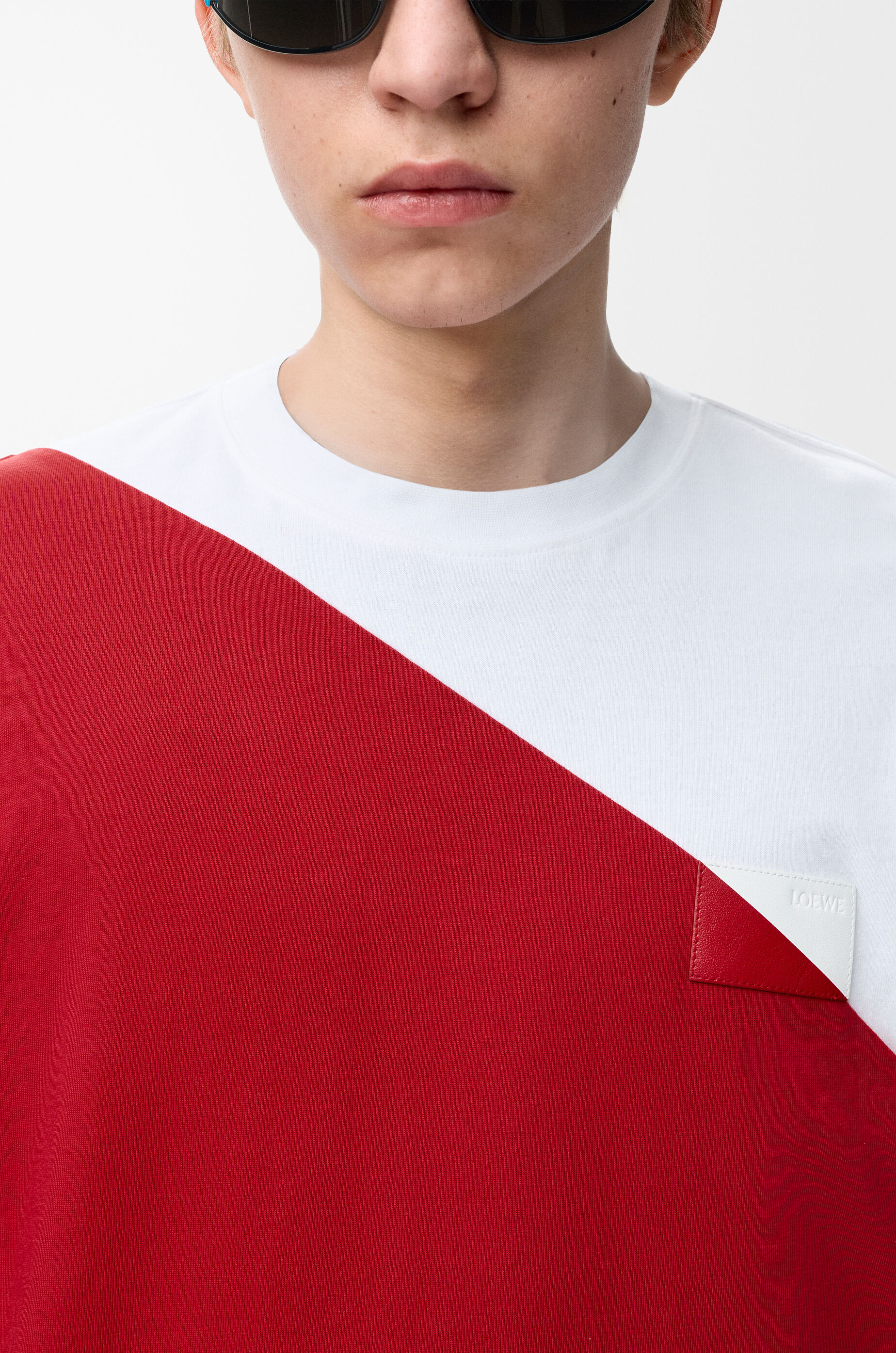 LOEWE Loose fit T-shirt in cotton White/Red