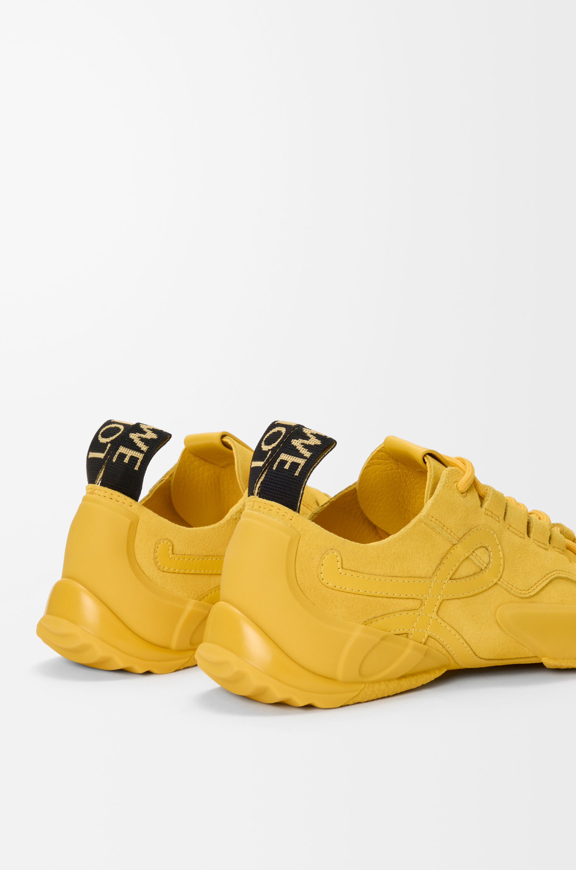 LOEWE Grip sneaker in calfskin suede Yellow Sunshine