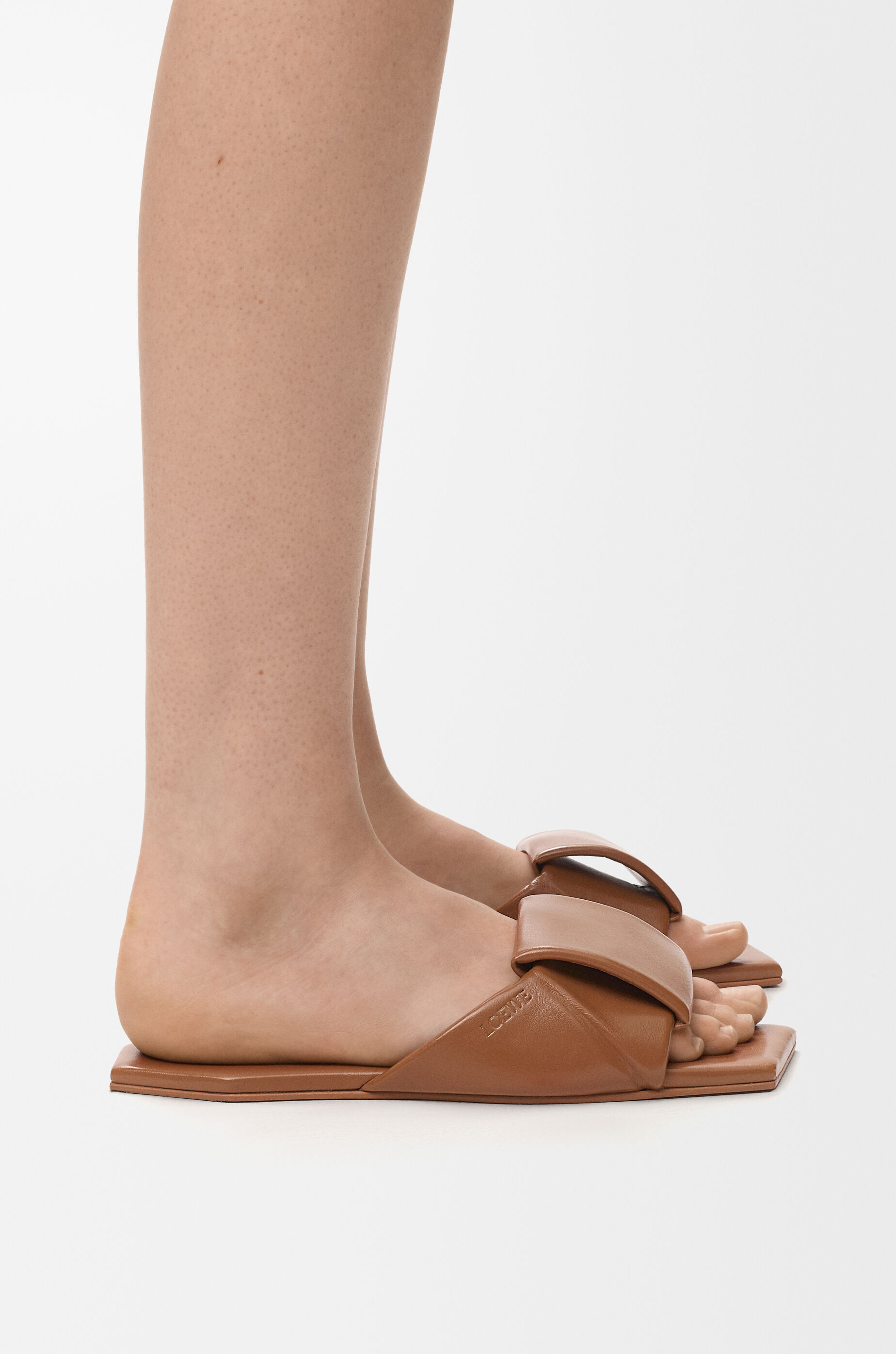 LOEWE Origami slide in lambskin Mocha