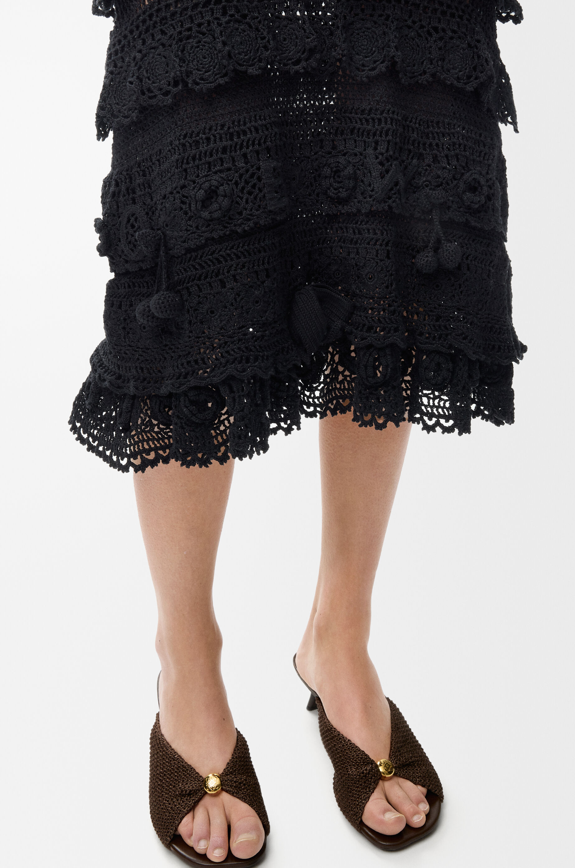LOEWE Skirt in cotton crochet Black
