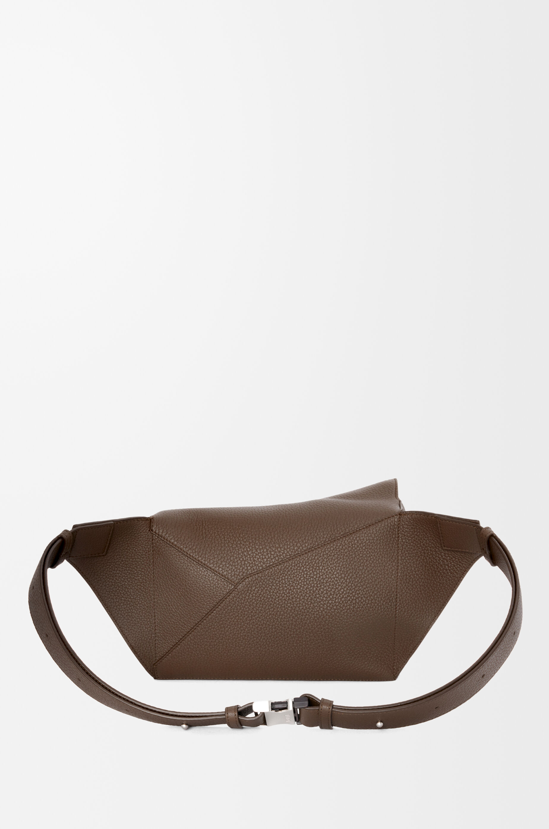 LOEWE Small Puzzle bumbag in grained calfskin Dark Cigar
