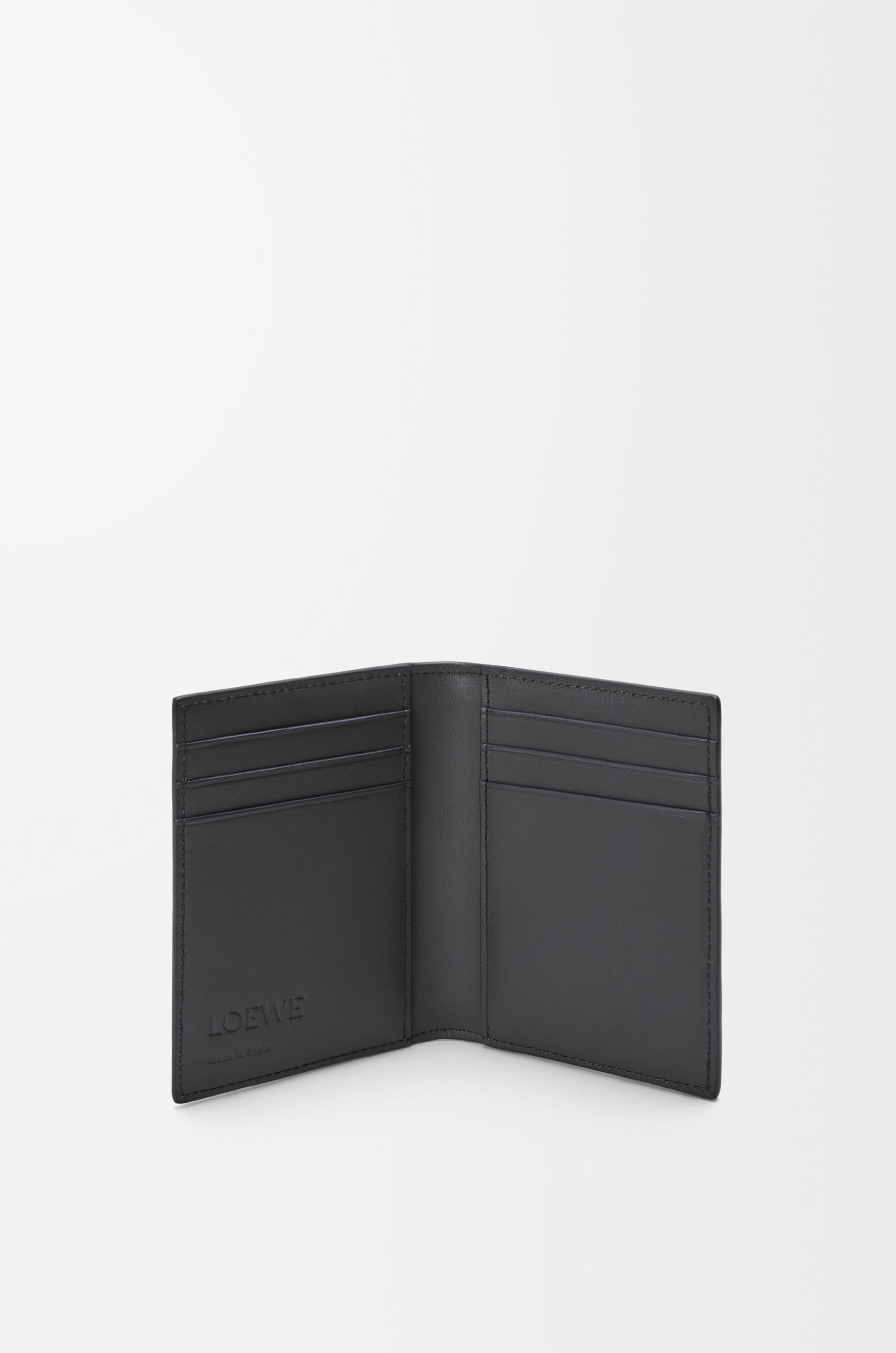 LOEWE Puzzle bifold cardholder in classic calfskin Asphalt Grey/Storm Blue