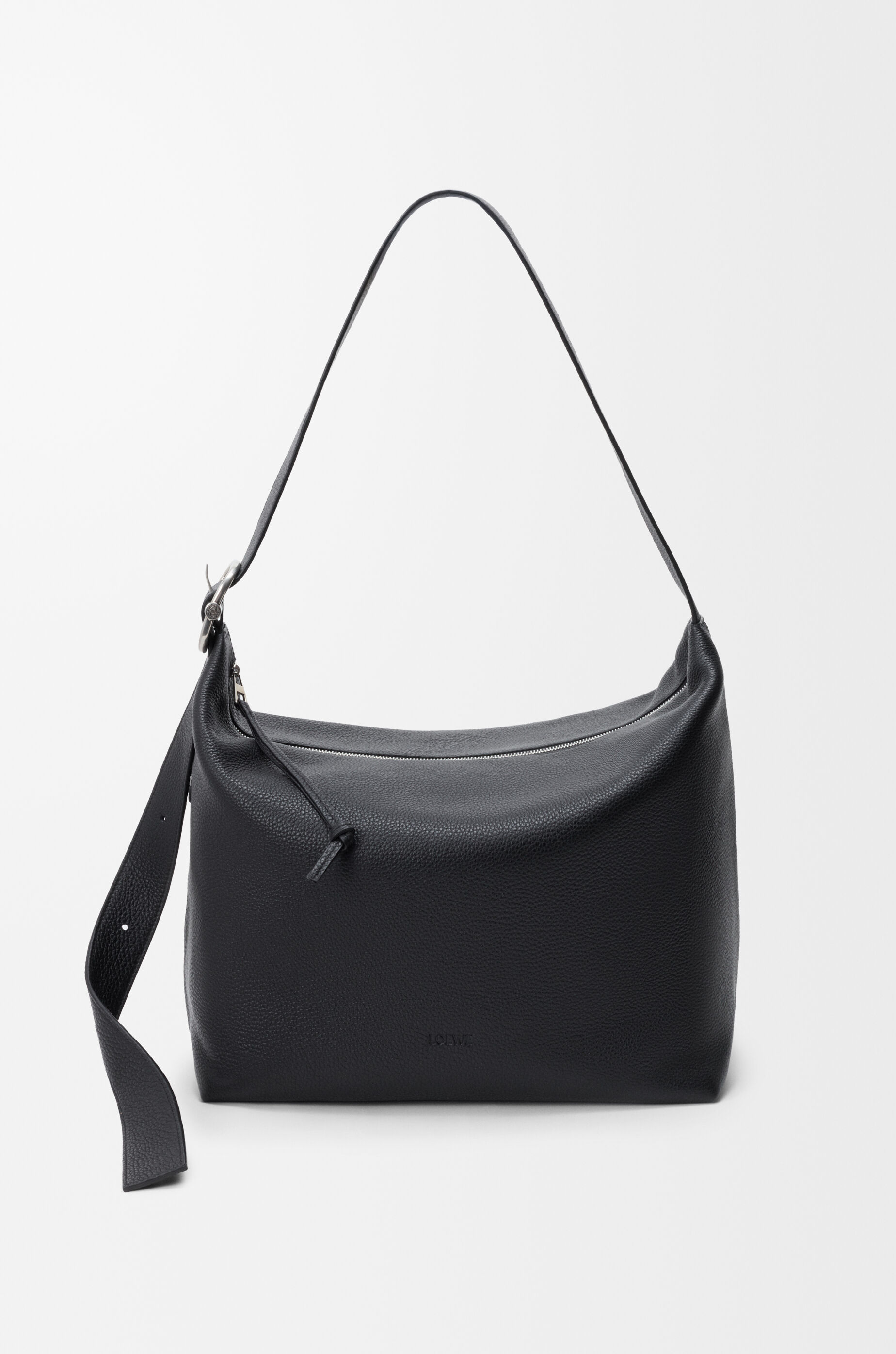 LOEWE Large Loop hobo in supple grained calfskin Black