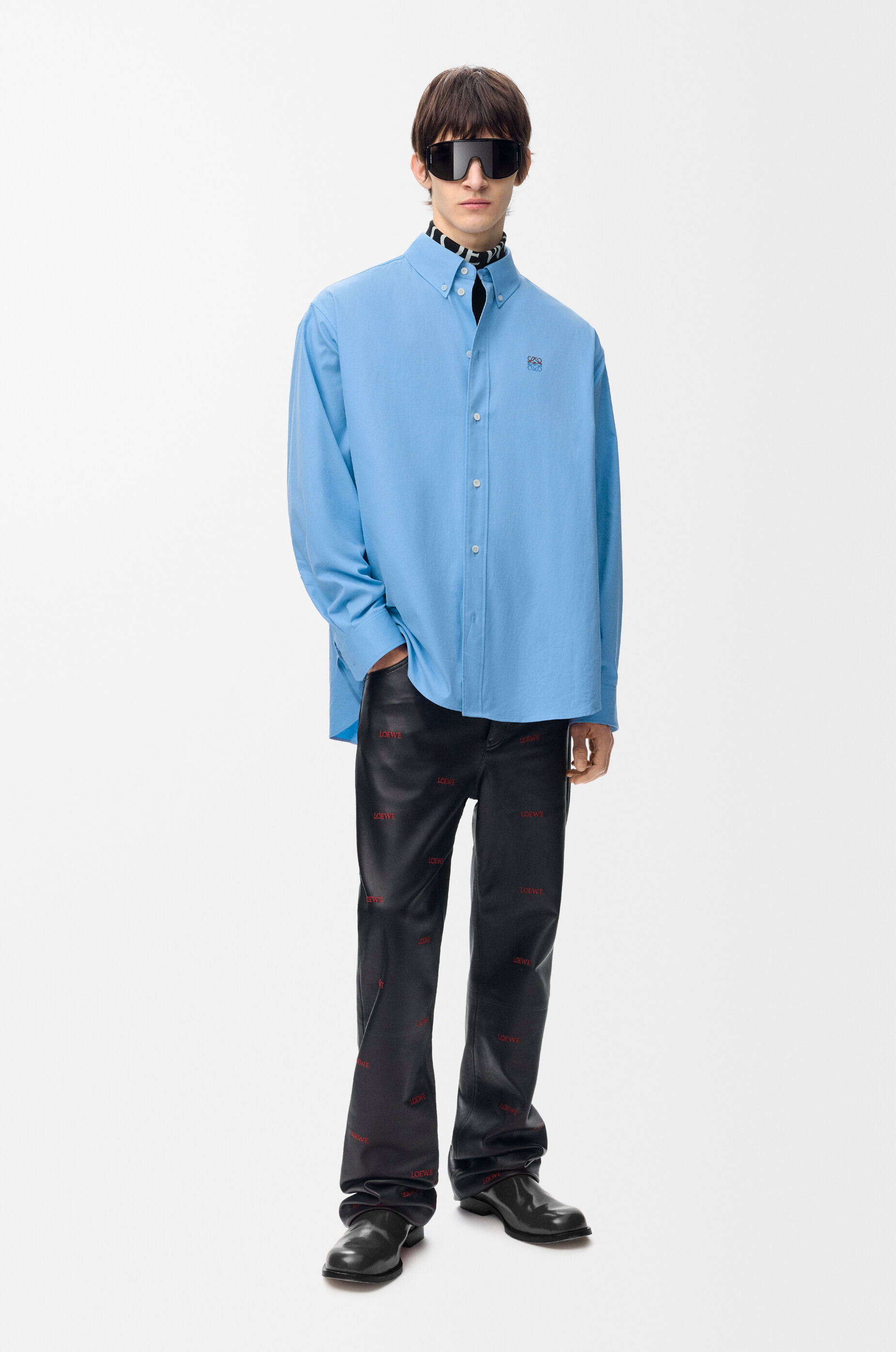LOEWE Shirt in cotton Light Blue