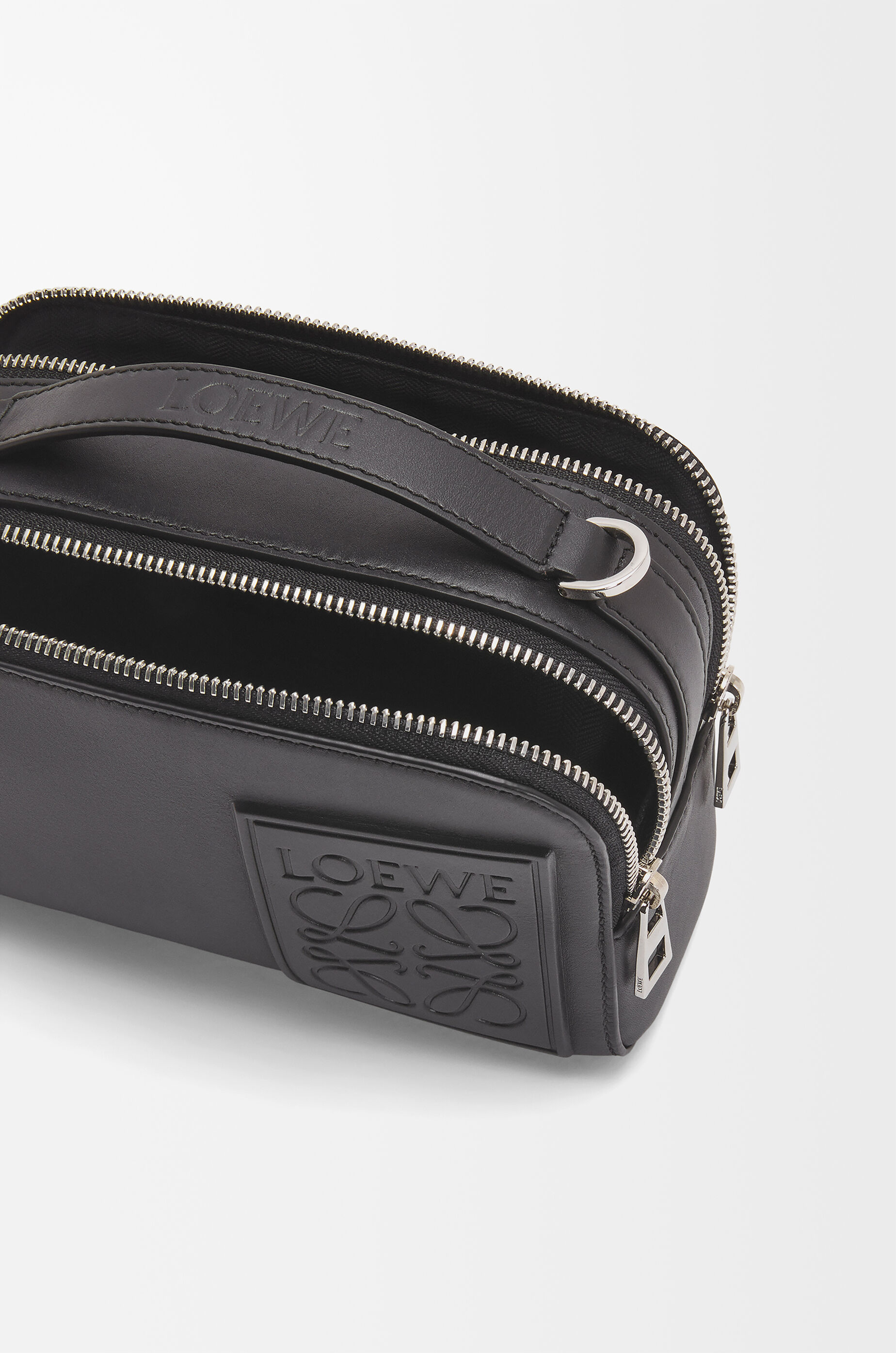 LOEWE Mini crossbody camera bag in satin calfskin Black