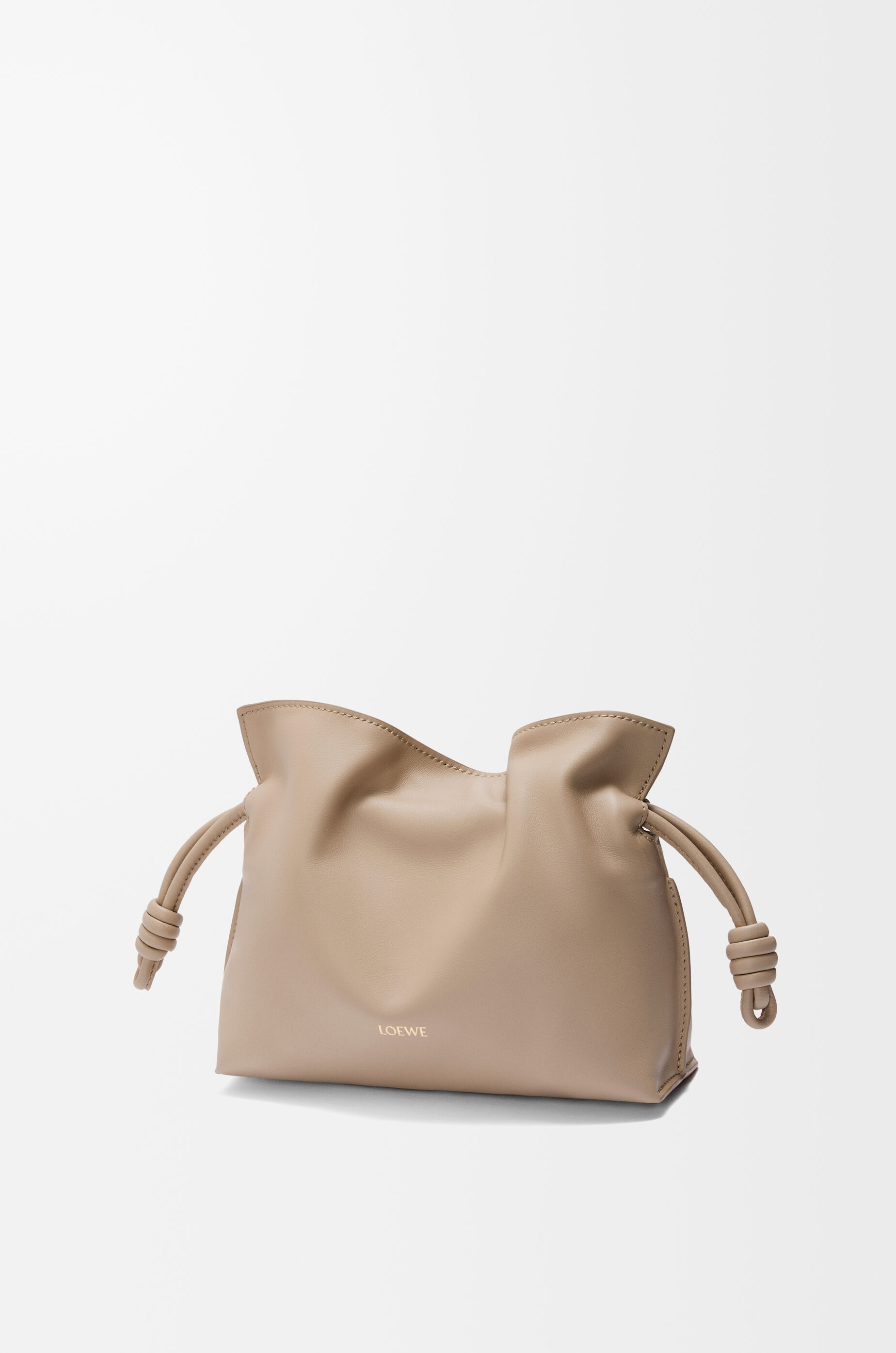 LOEWE Mini Flamenco clutch in nappa calfskin Sand