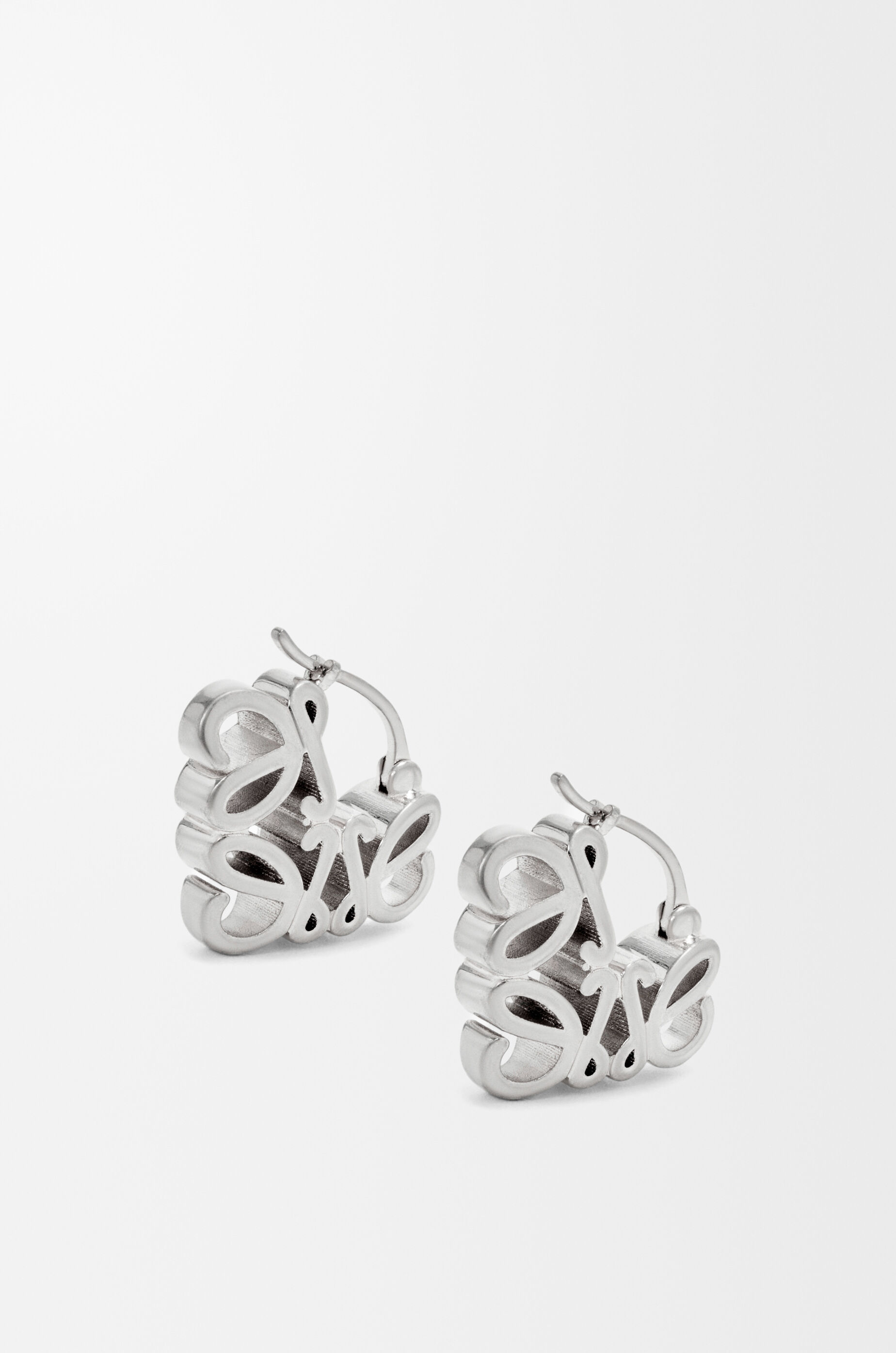 LOEWE Anagram Bombé hoop earrings in sterling silver Silver