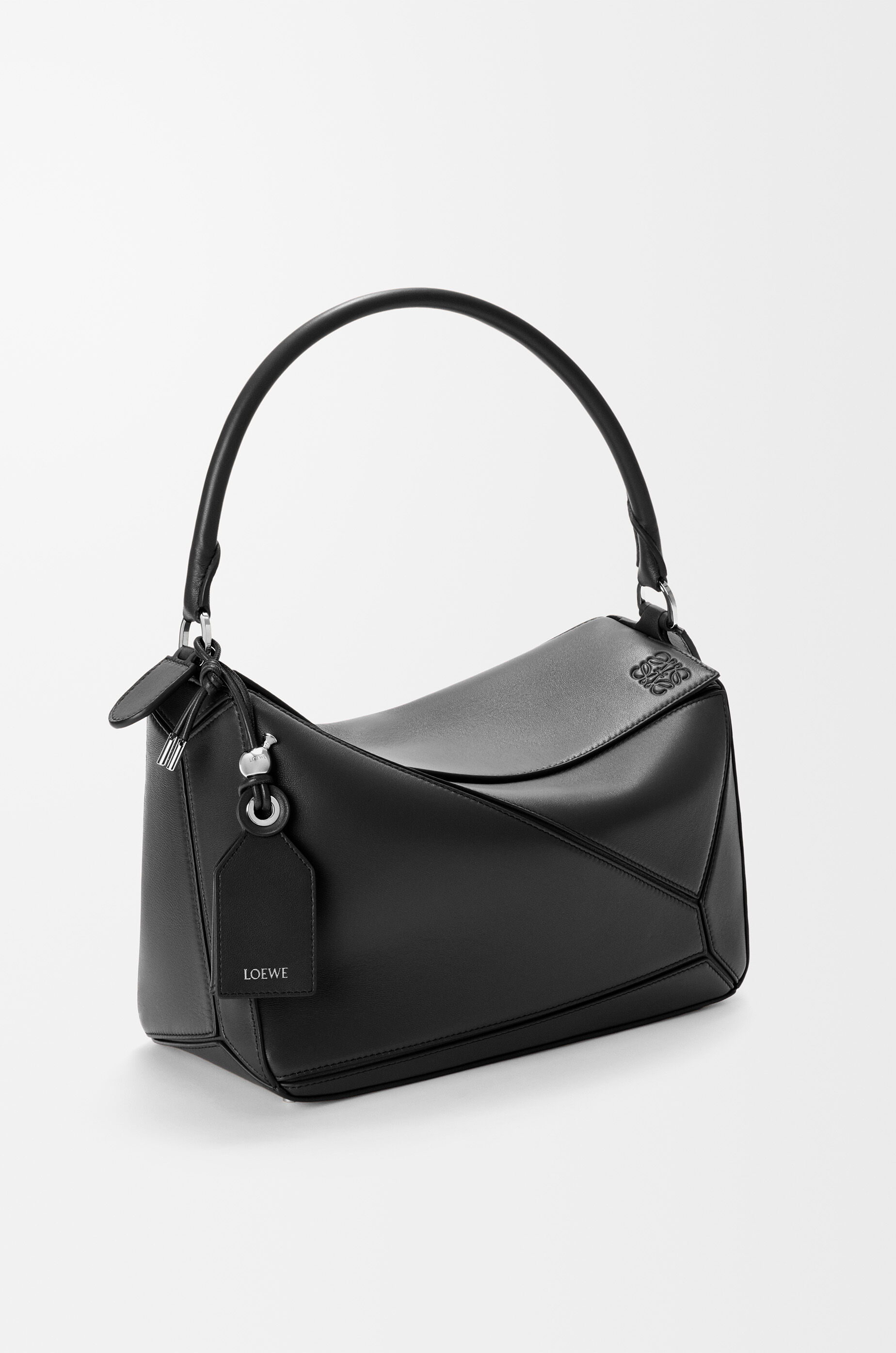 LOEWE Medium Featherlight Puzzle bag in nappa lambskin Black
