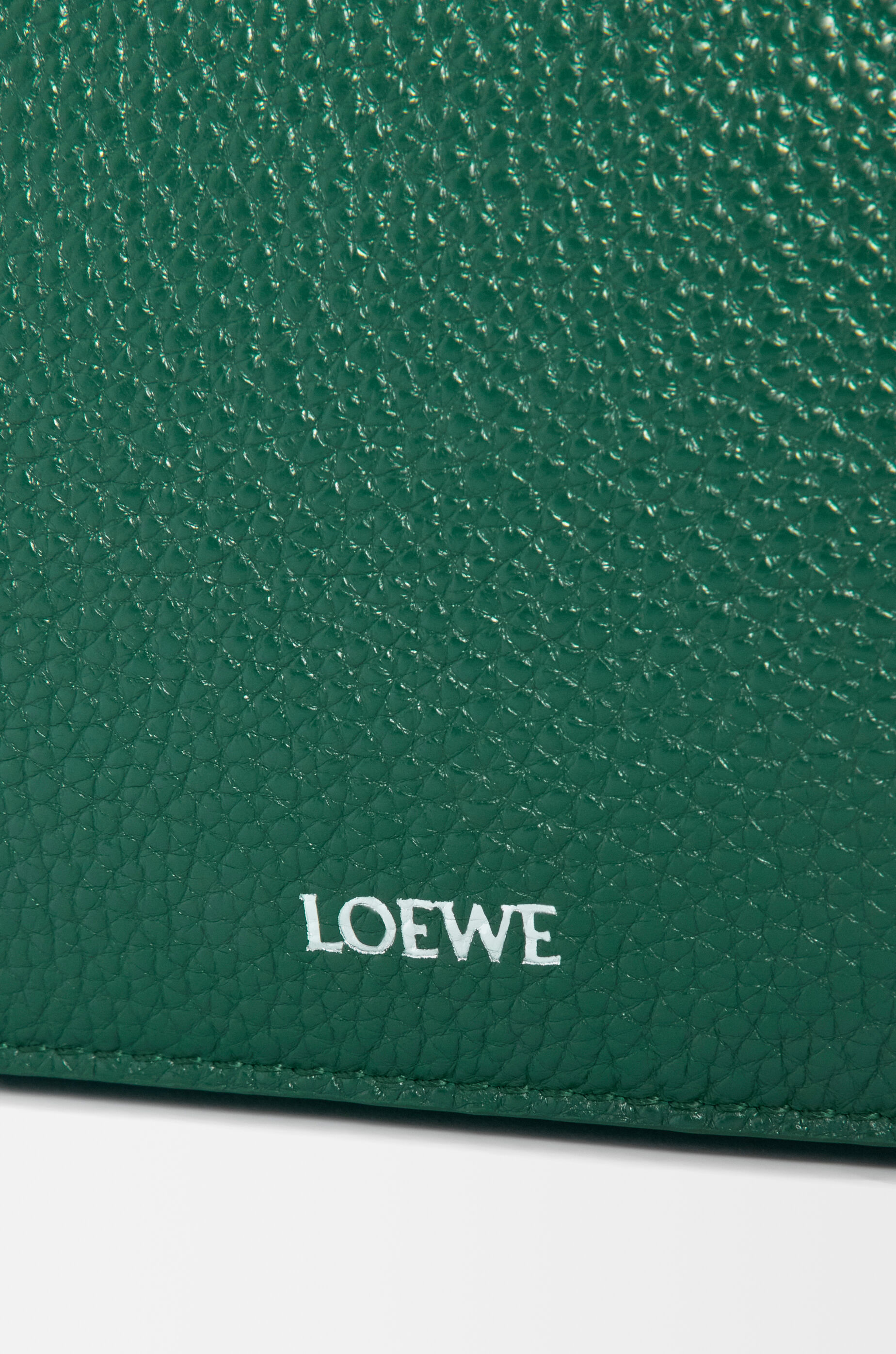 LOEWE Medium Pebble messenger bag in supple grained calfskin Evergreen