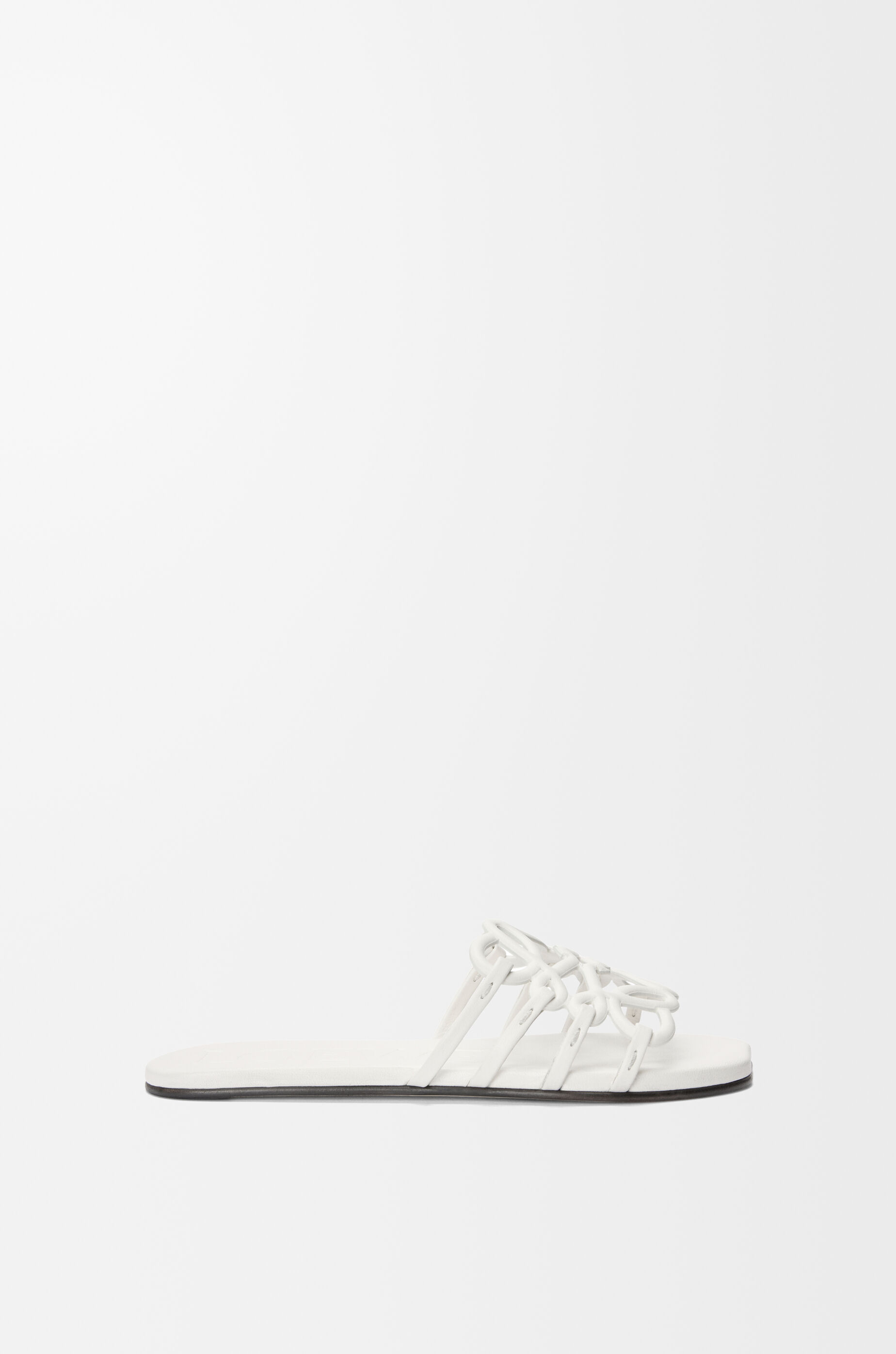 LOEWE Petal Anagram slide in soft calfskin Anthurium White