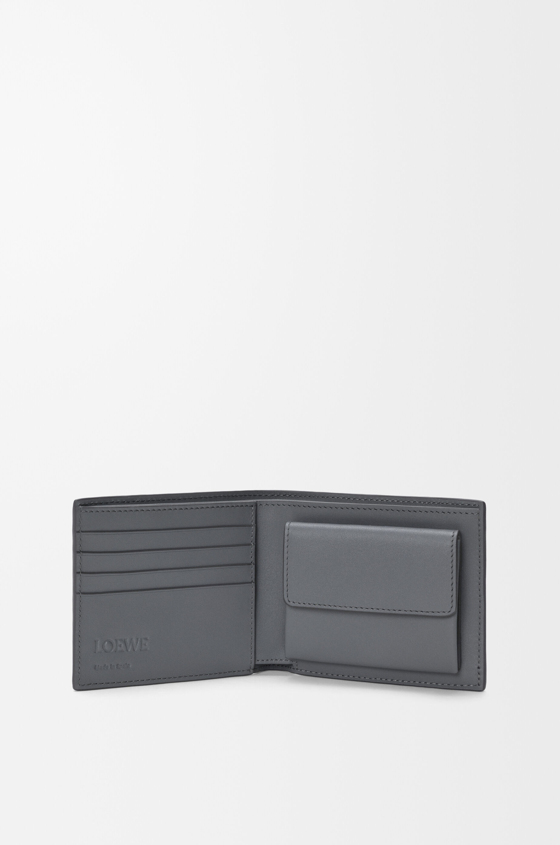 LOEWE Puzzle bifold coin wallet in supple grained calfskin Blue Grey