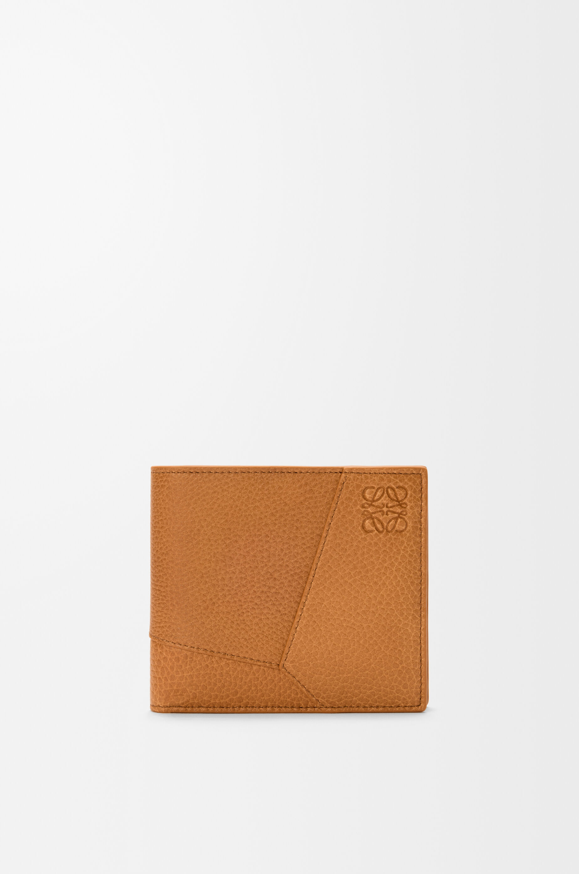 LOEWE Puzzle bifold coin wallet in supple grained calfskin Light Canyon Brown