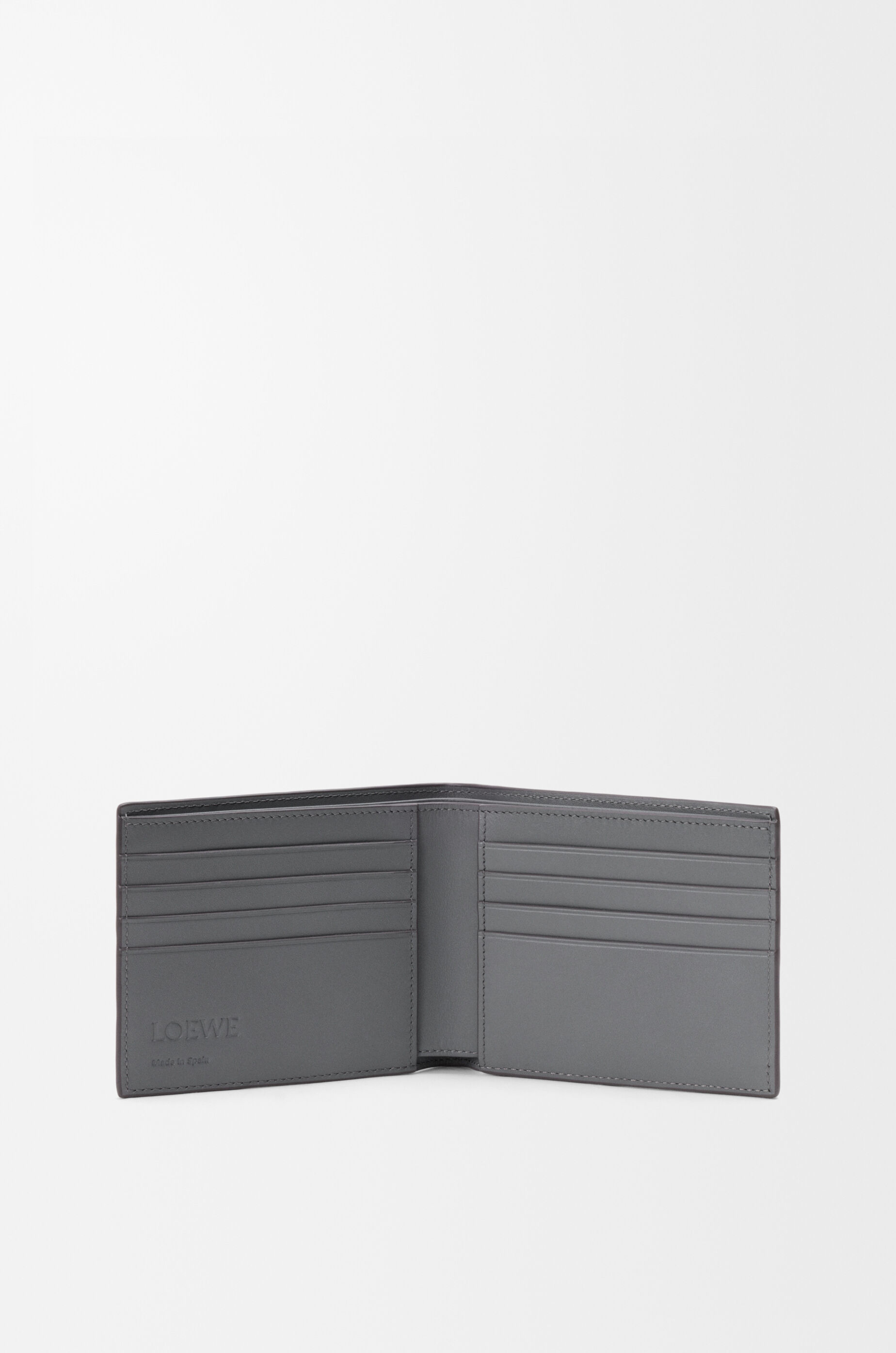LOEWE Puzzle bifold wallet in supple grained calfskin Blue Grey
