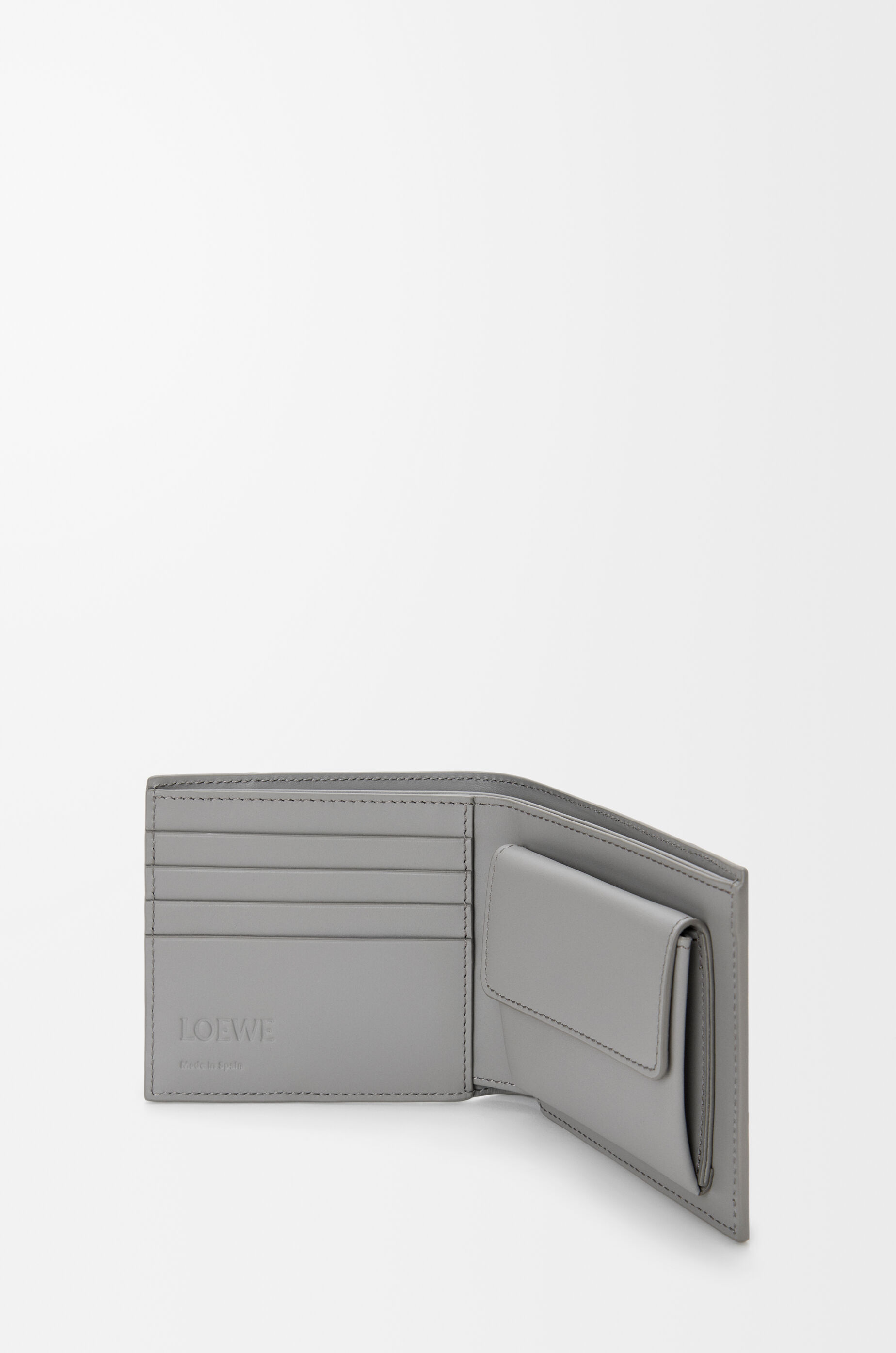 LOEWE Puzzle bifold coin wallet in classic calfskin Winter Brown/Ash Grey