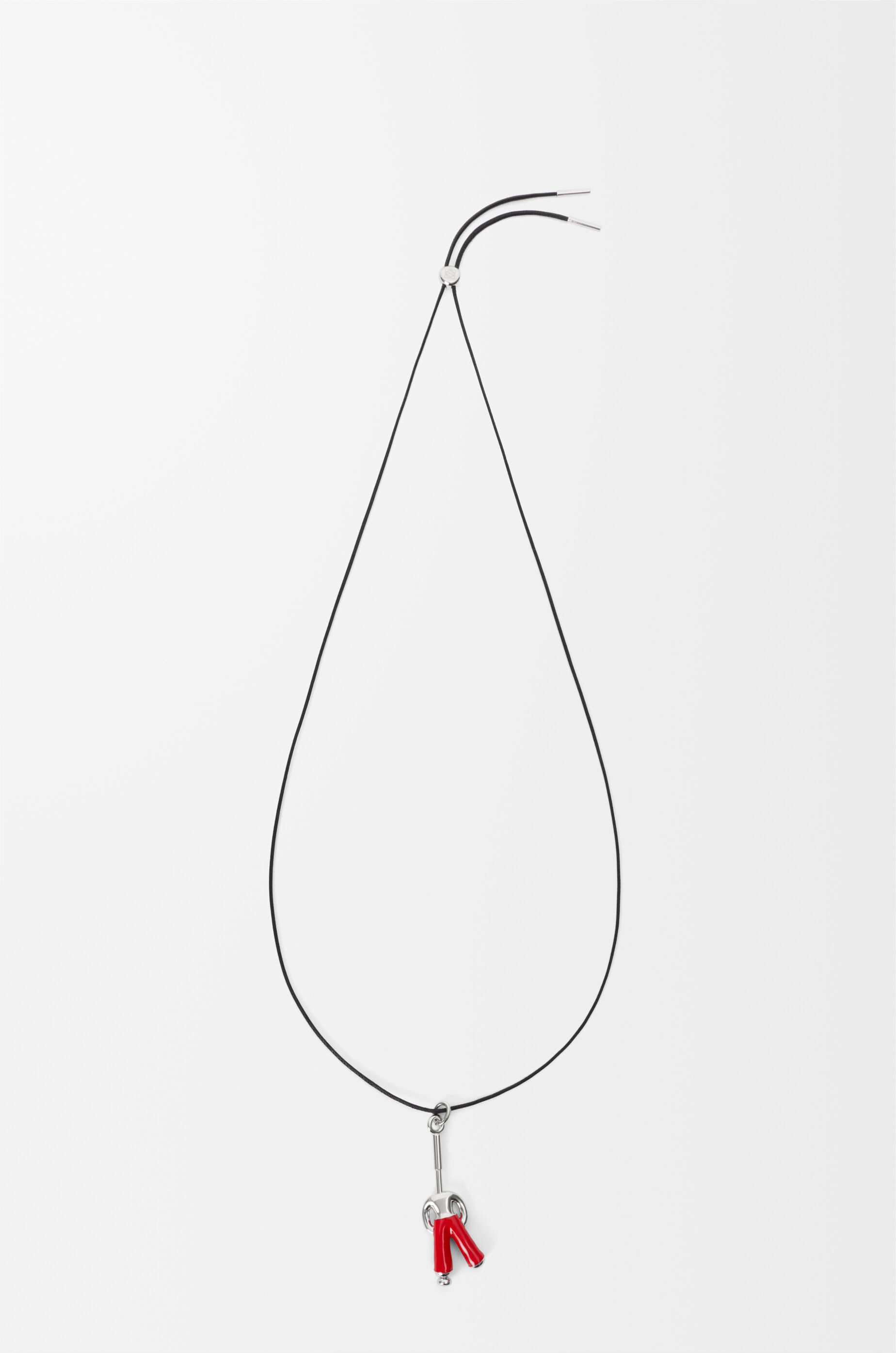 LOEWE Standing Acrobat necklace in sterling silver and enamel Silver/Red