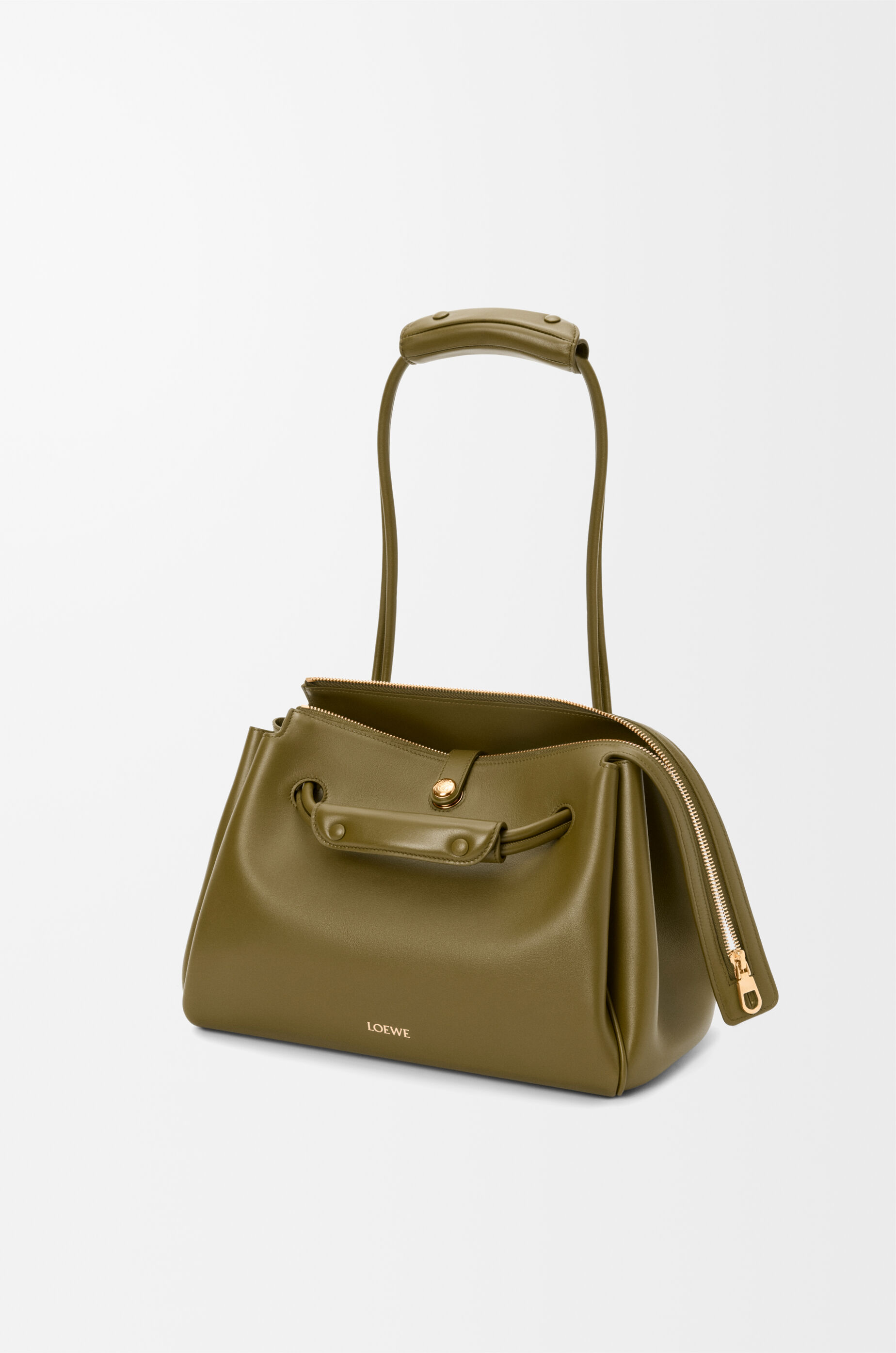LOEWE Medium Madrid bag in supple calfskin Olive