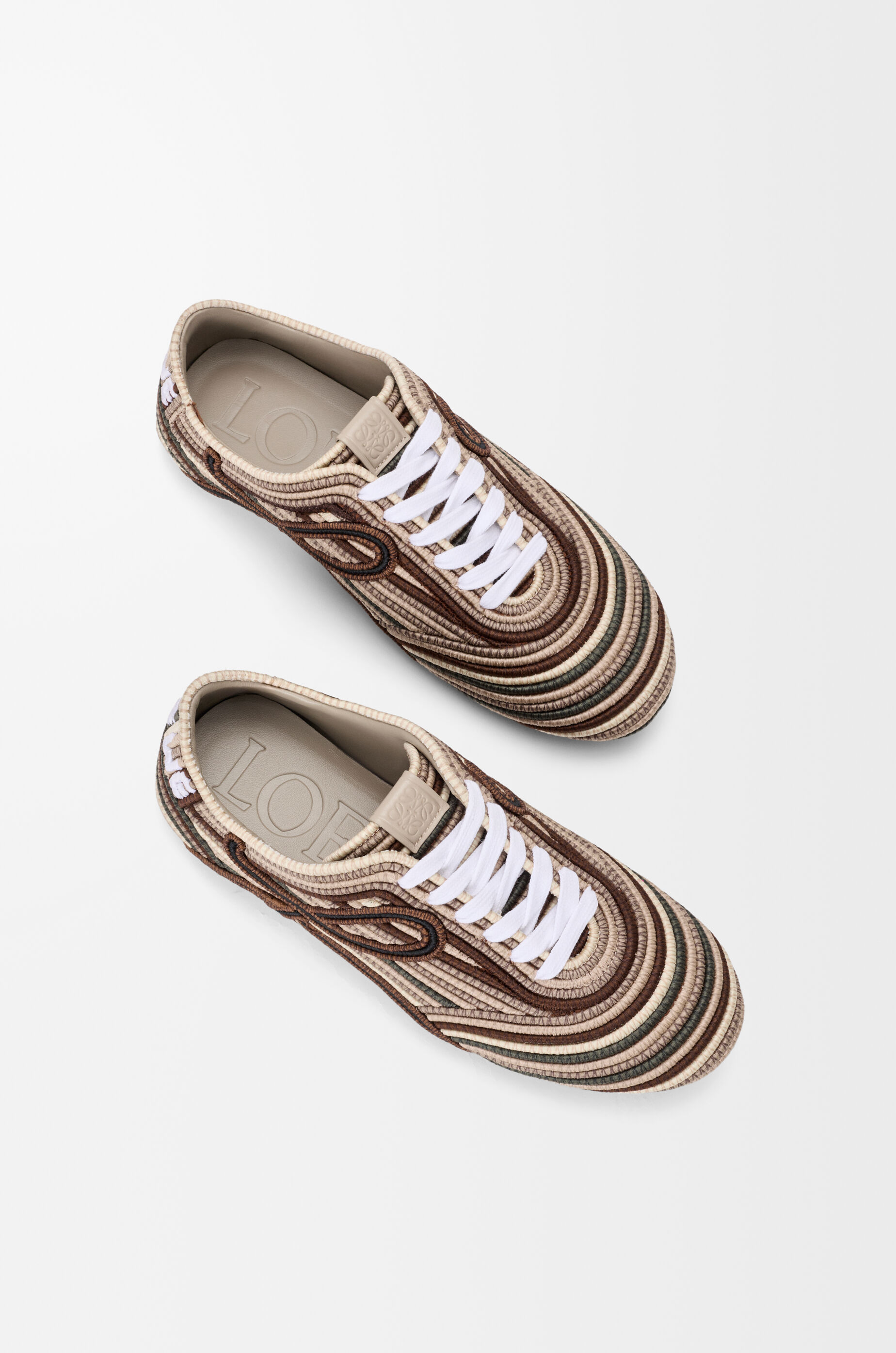LOEWE Yago sneaker in embroidered canvas Brown Multitone