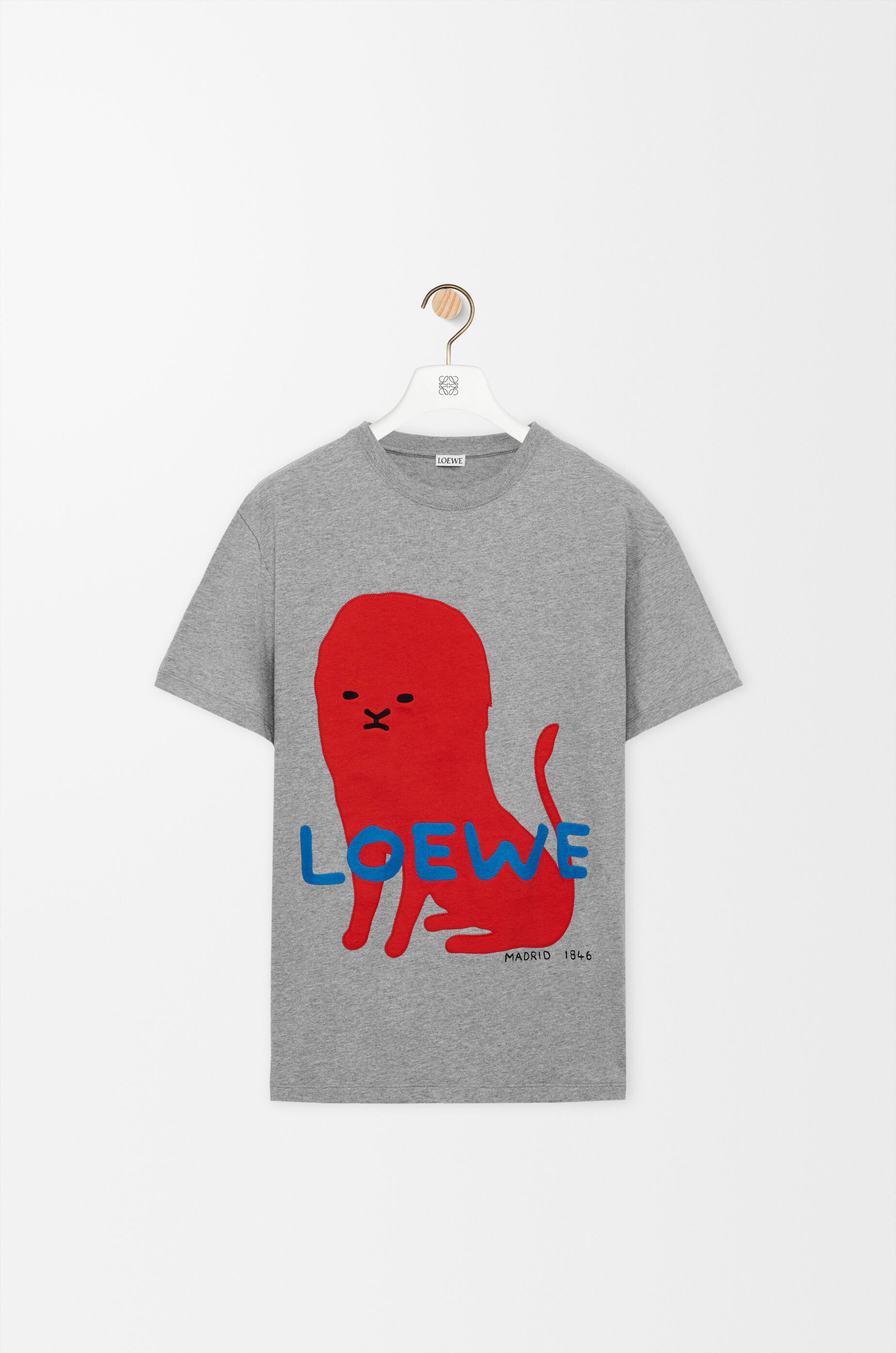 LOEWE Regular fit t-shirt in cotton Grey Melange