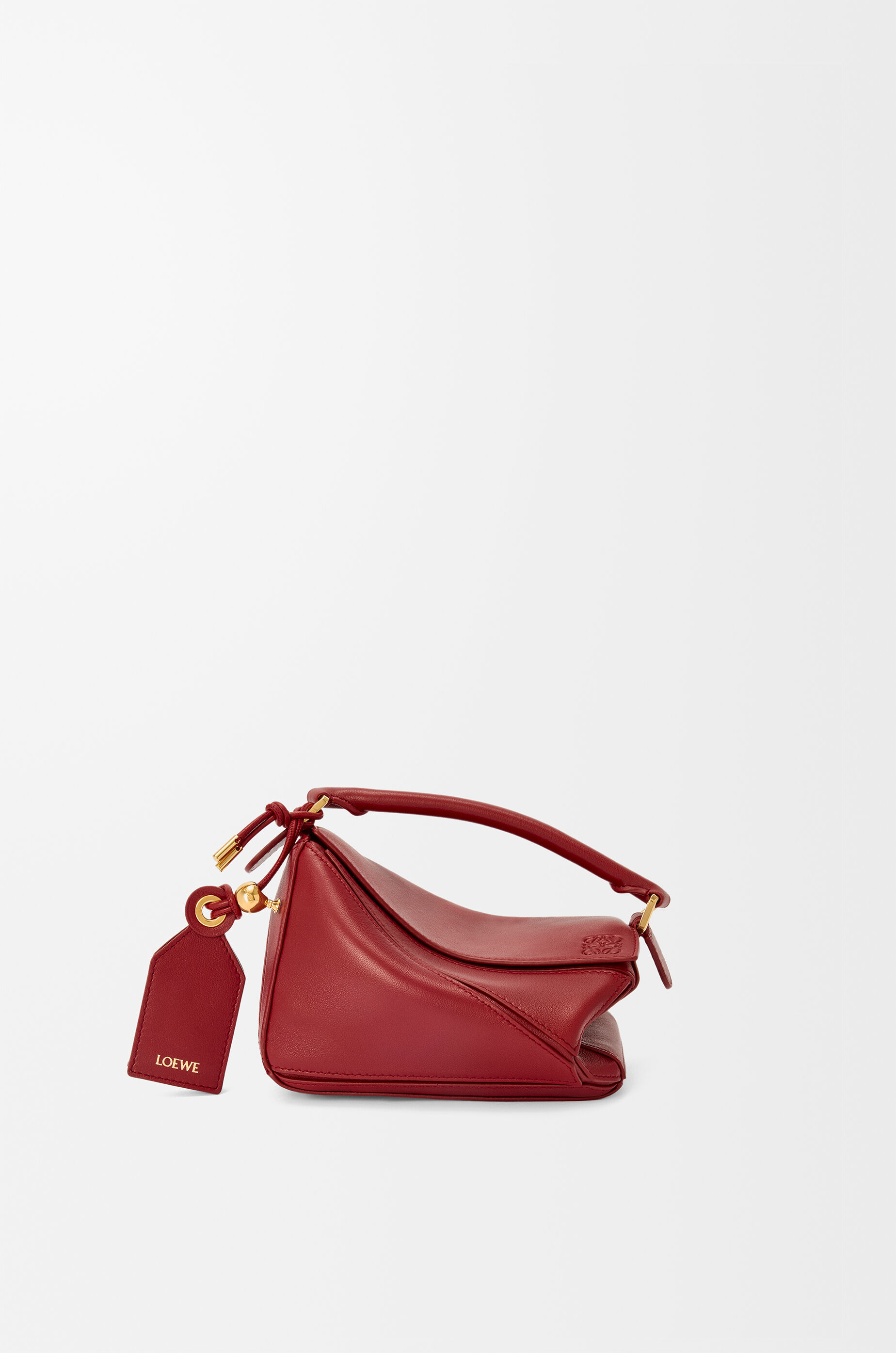 LOEWE Mini Featherlight Puzzle bag in nappa lambskin Burnt Red