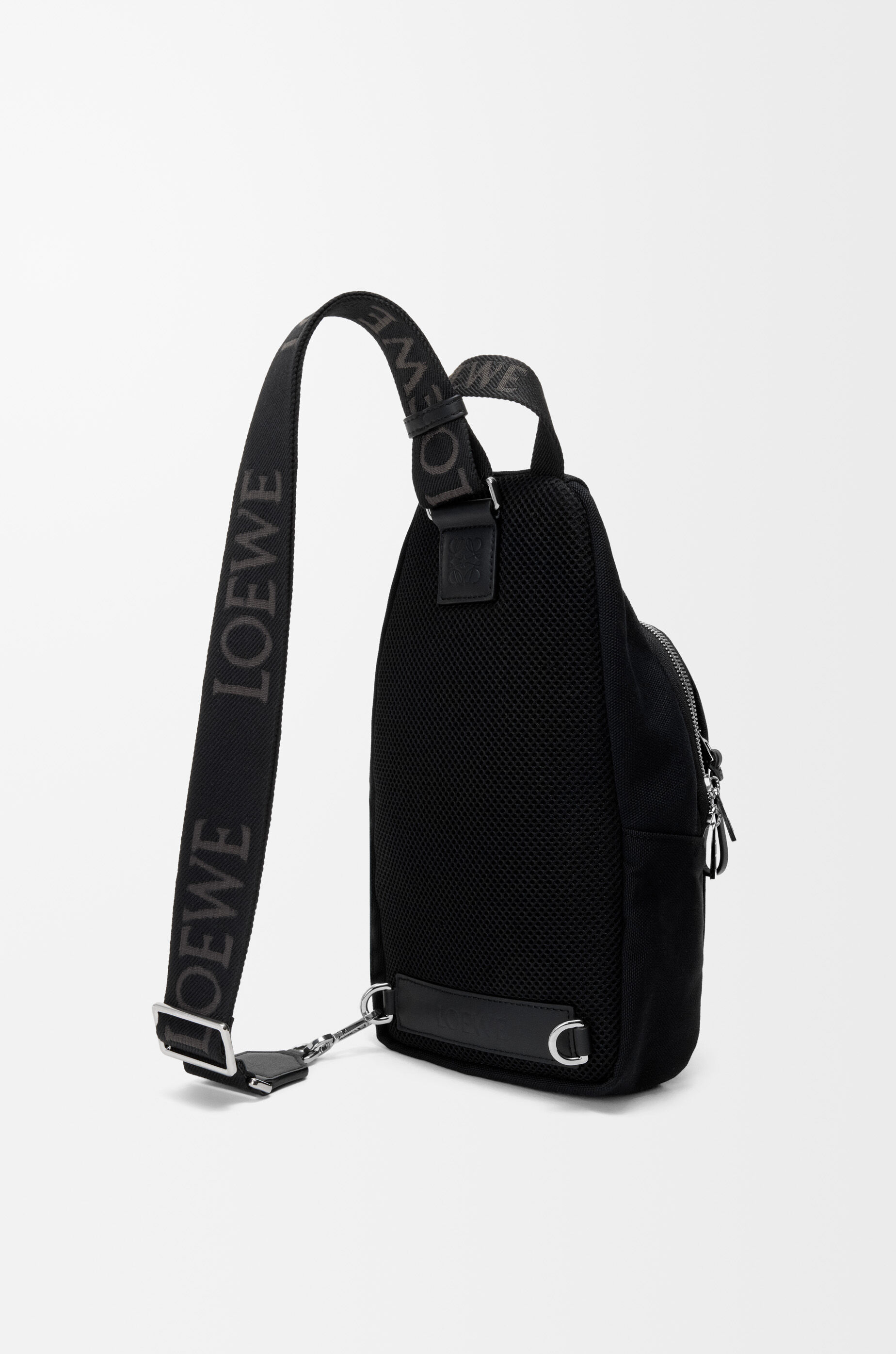 LOEWE Flex sling in canvas and suede Black