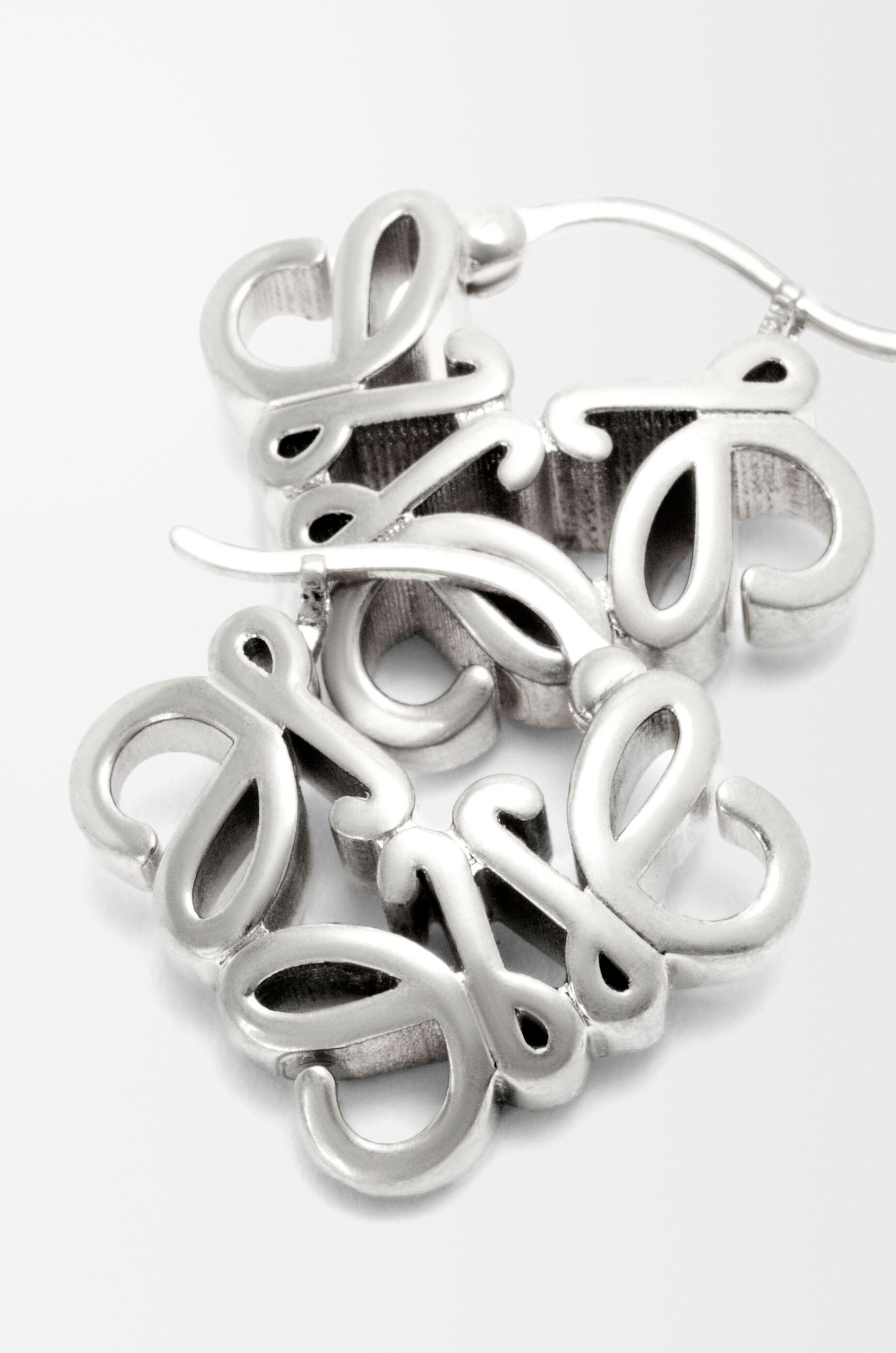 LOEWE Anagram Bombé hoop earrings in sterling silver Silver