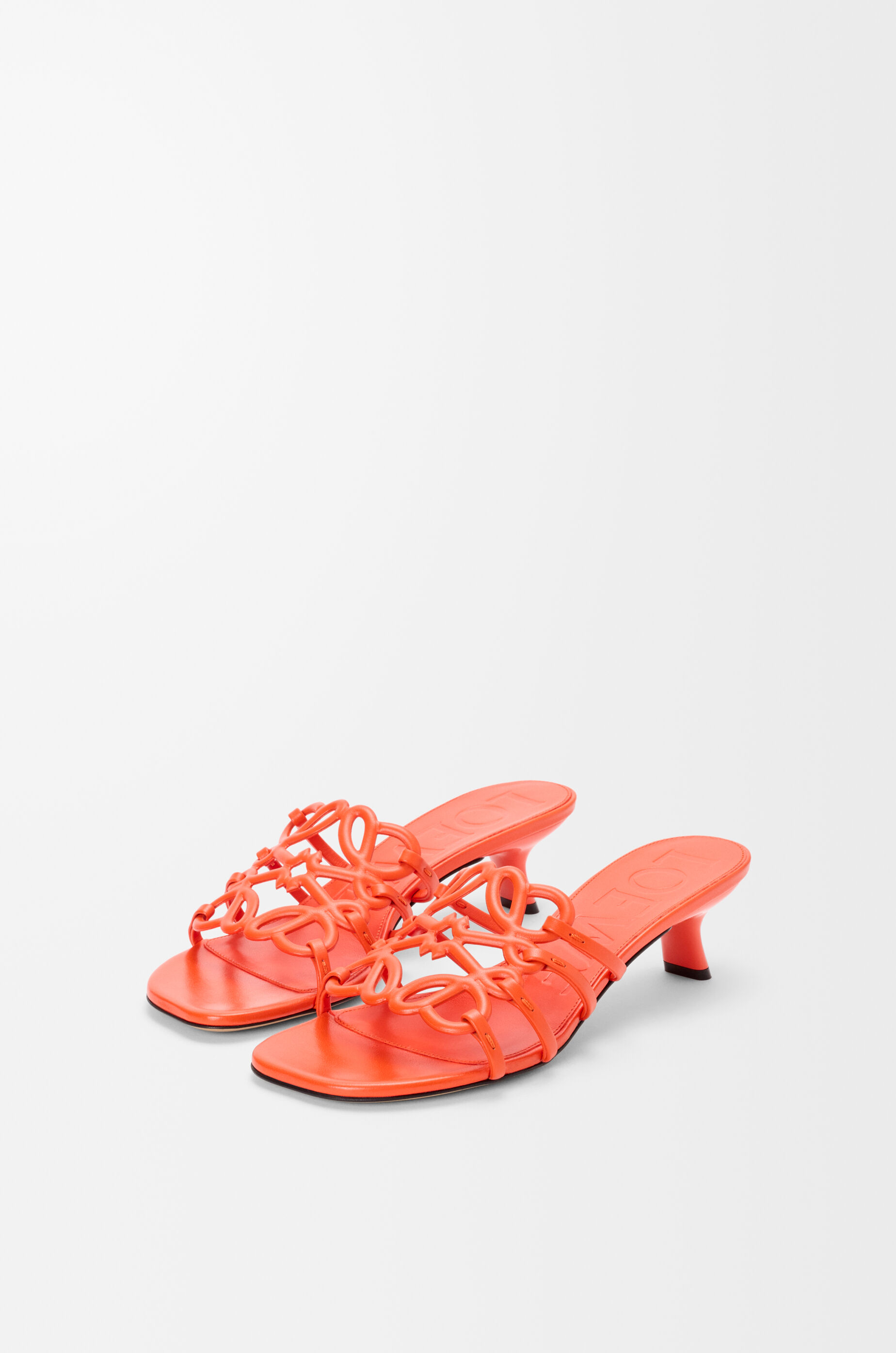 LOEWE Petal Anagram slide in soft calfskin Deep Saffron