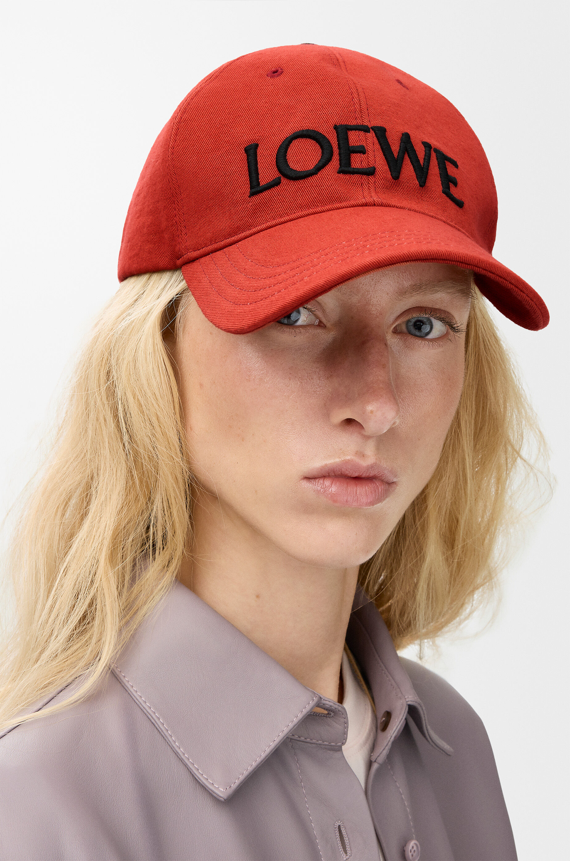 LOEWE LOEWE cap in cotton canvas Red