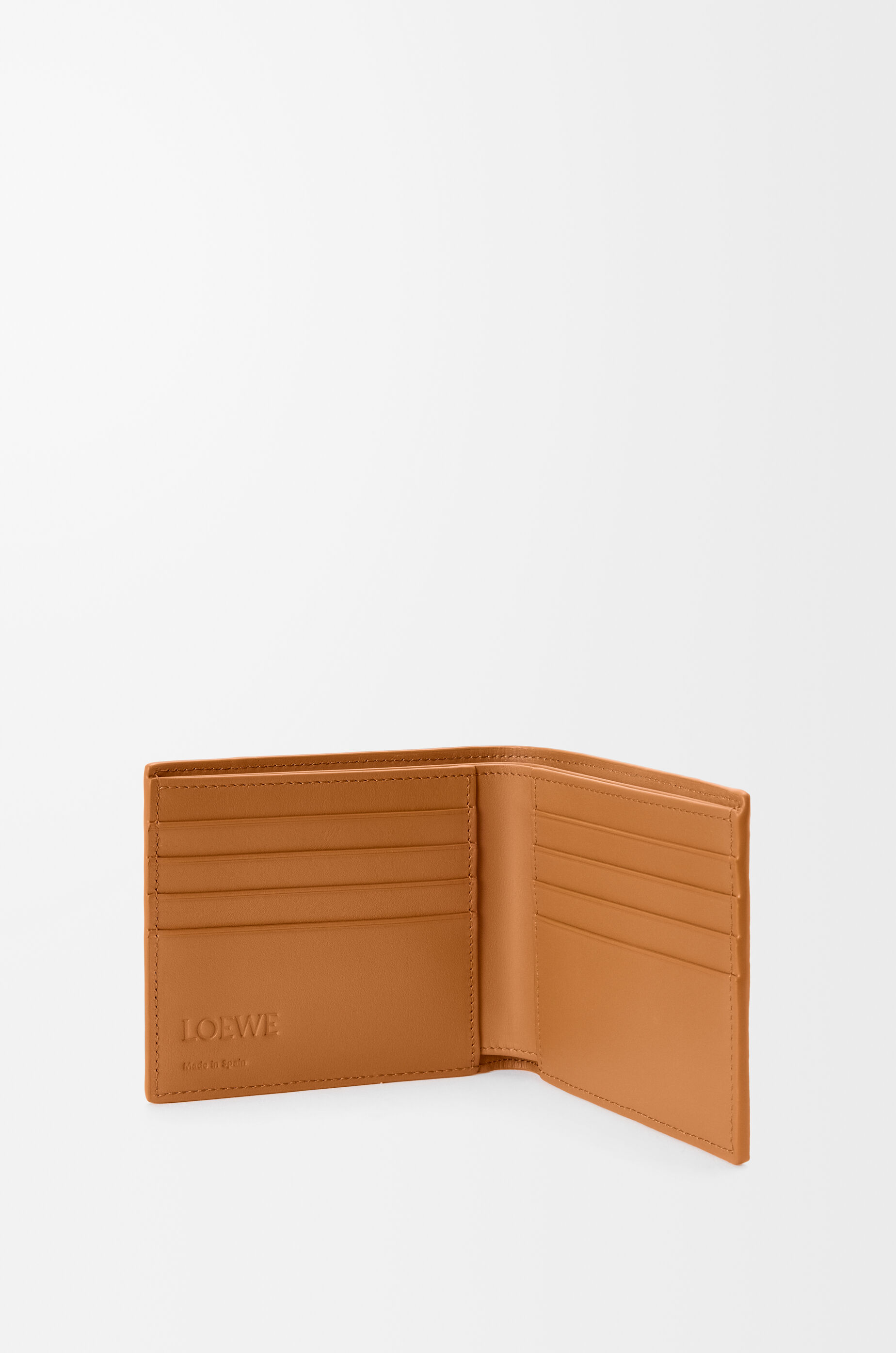 LOEWE Puzzle bifold wallet in supple grained calfskin Light Canyon Brown
