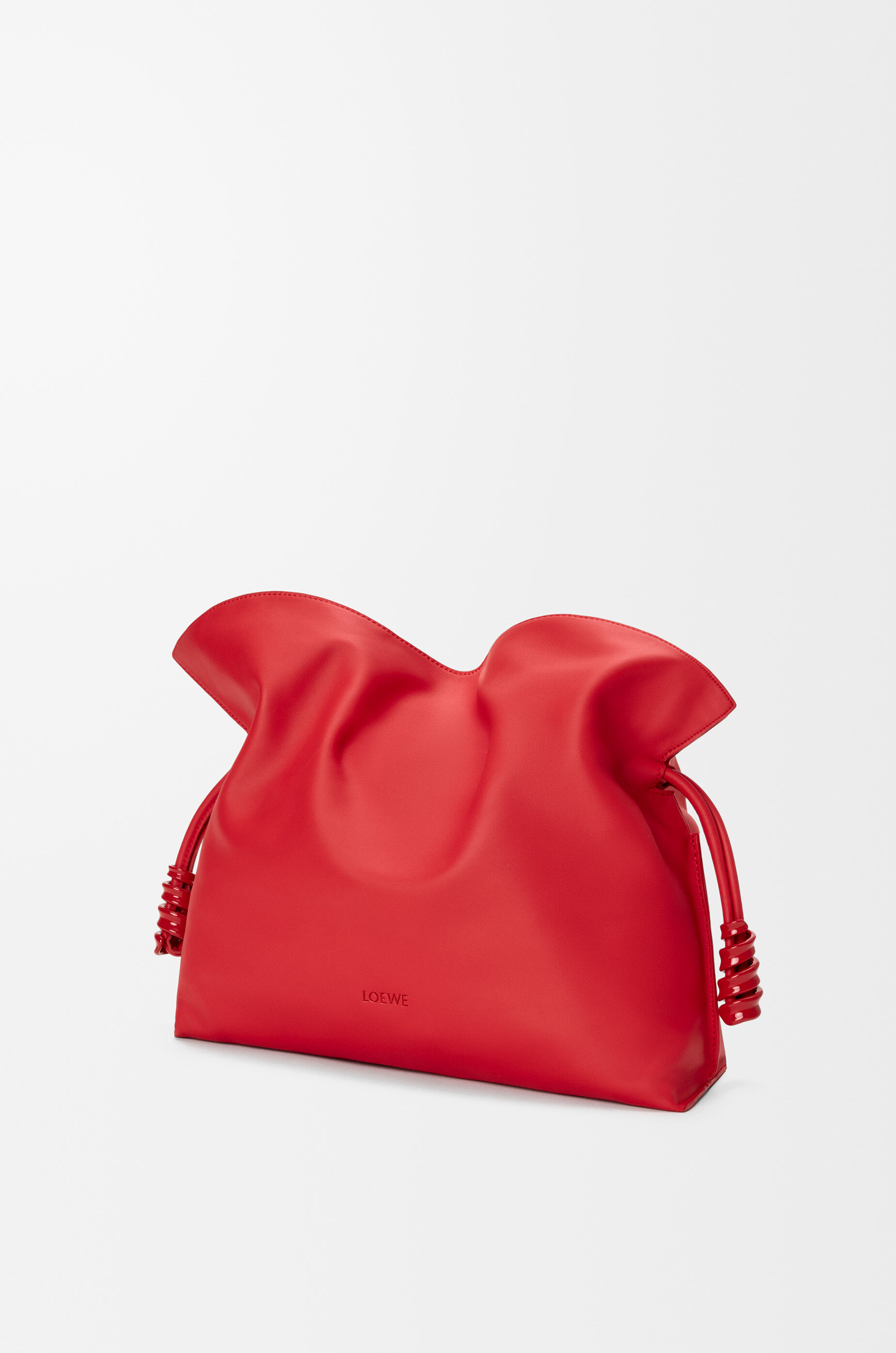 LOEWE Medium Coil Flamenco clutch in nappa calfskin Scarlet Red