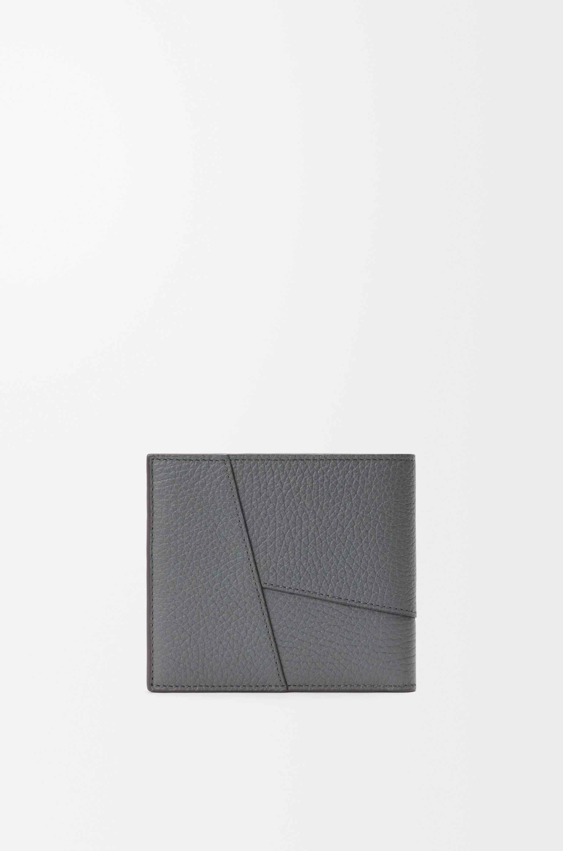 LOEWE Puzzle bifold wallet in supple grained calfskin Blue Grey