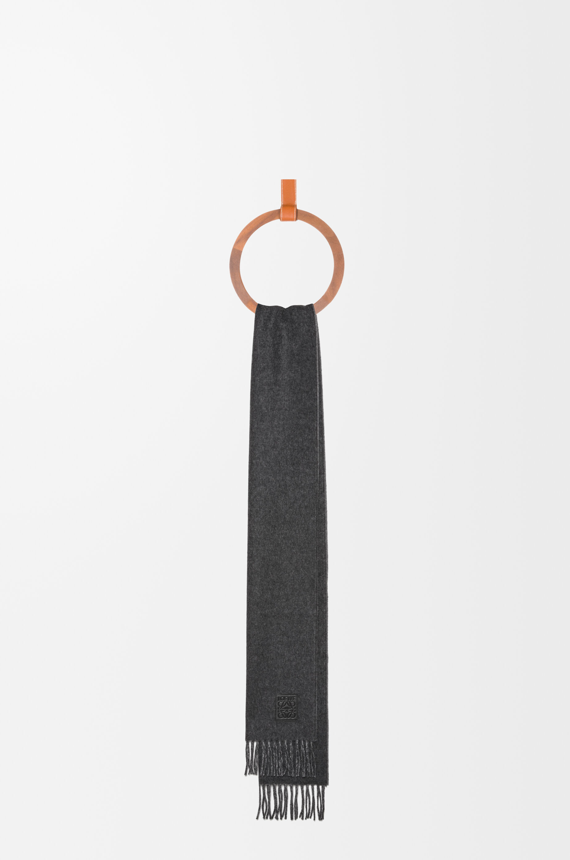 LOEWE Scarf in wool and cashmere Black/Grey