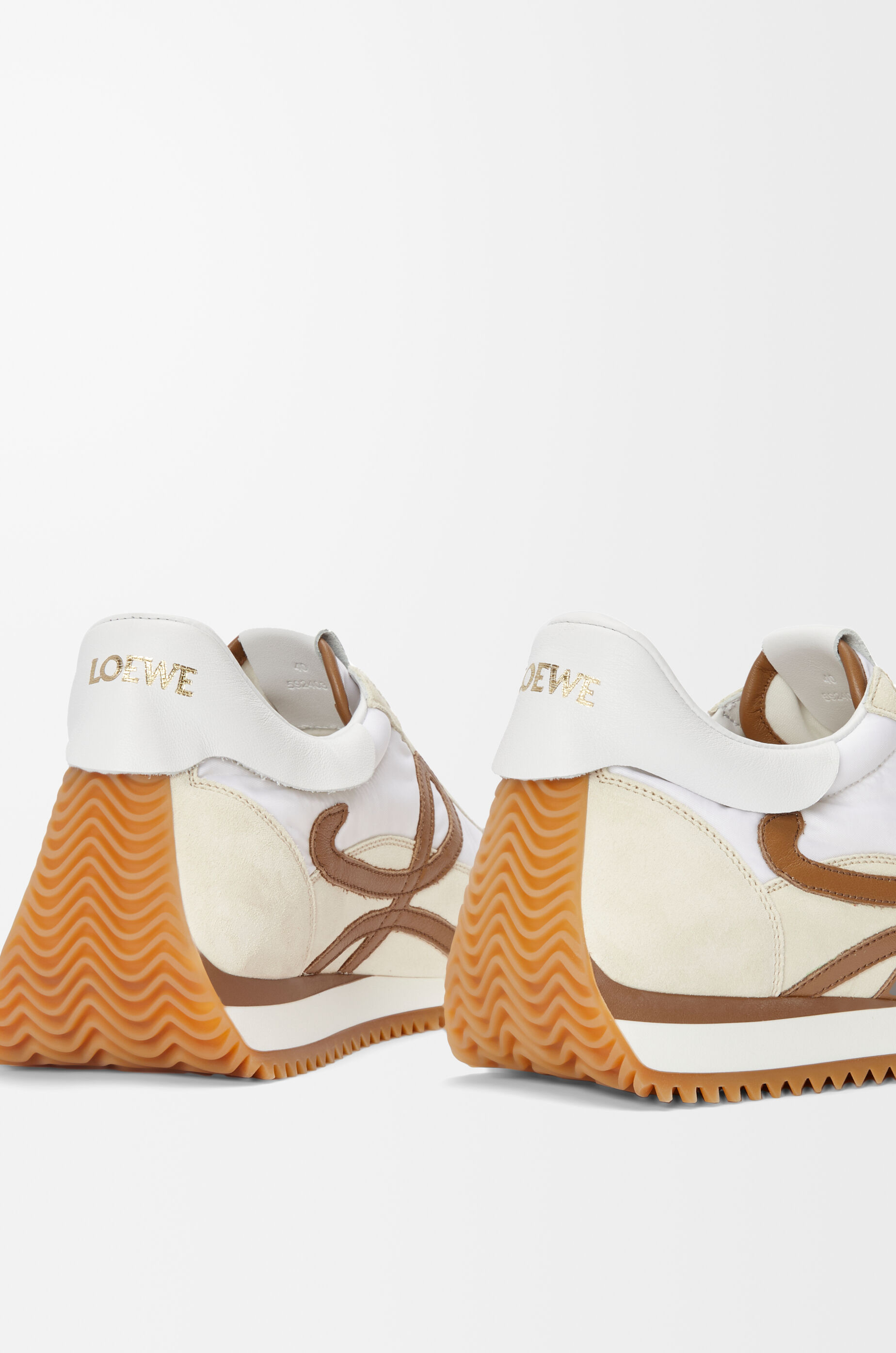 LOEWE Flow Runner 2.0 in nylon and suede Chocolate/Almost Optic