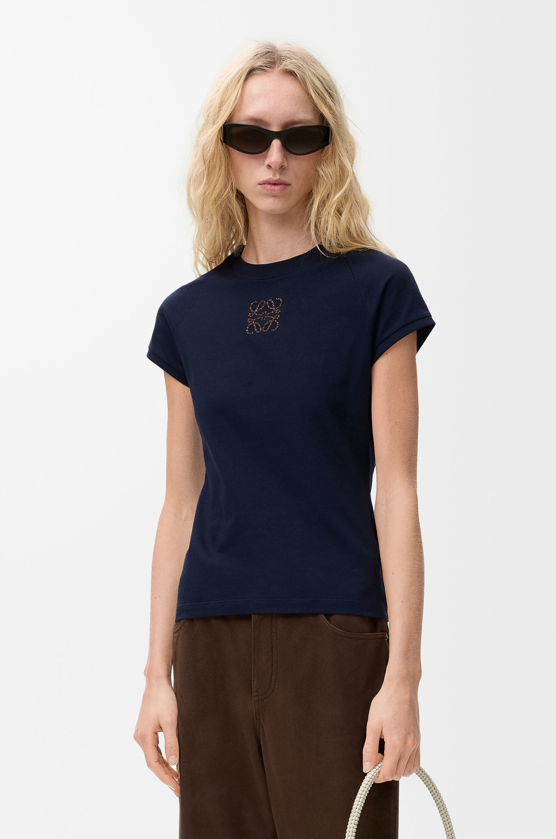 LOEWE Small fit T-shirt in cotton Navy Blue