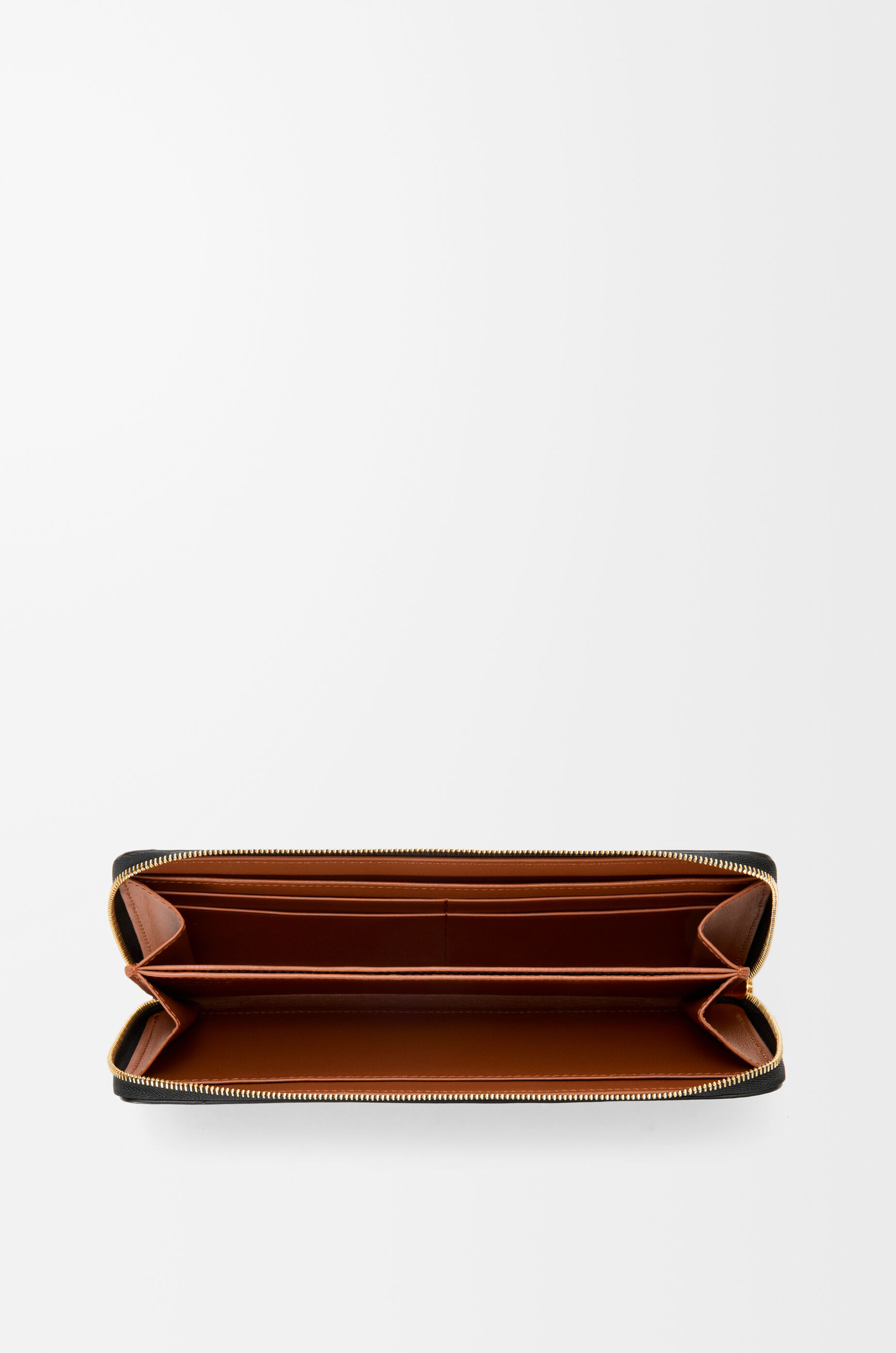 LOEWE Knot zip around wallet in shiny nappa calfskin Black/Squirrel