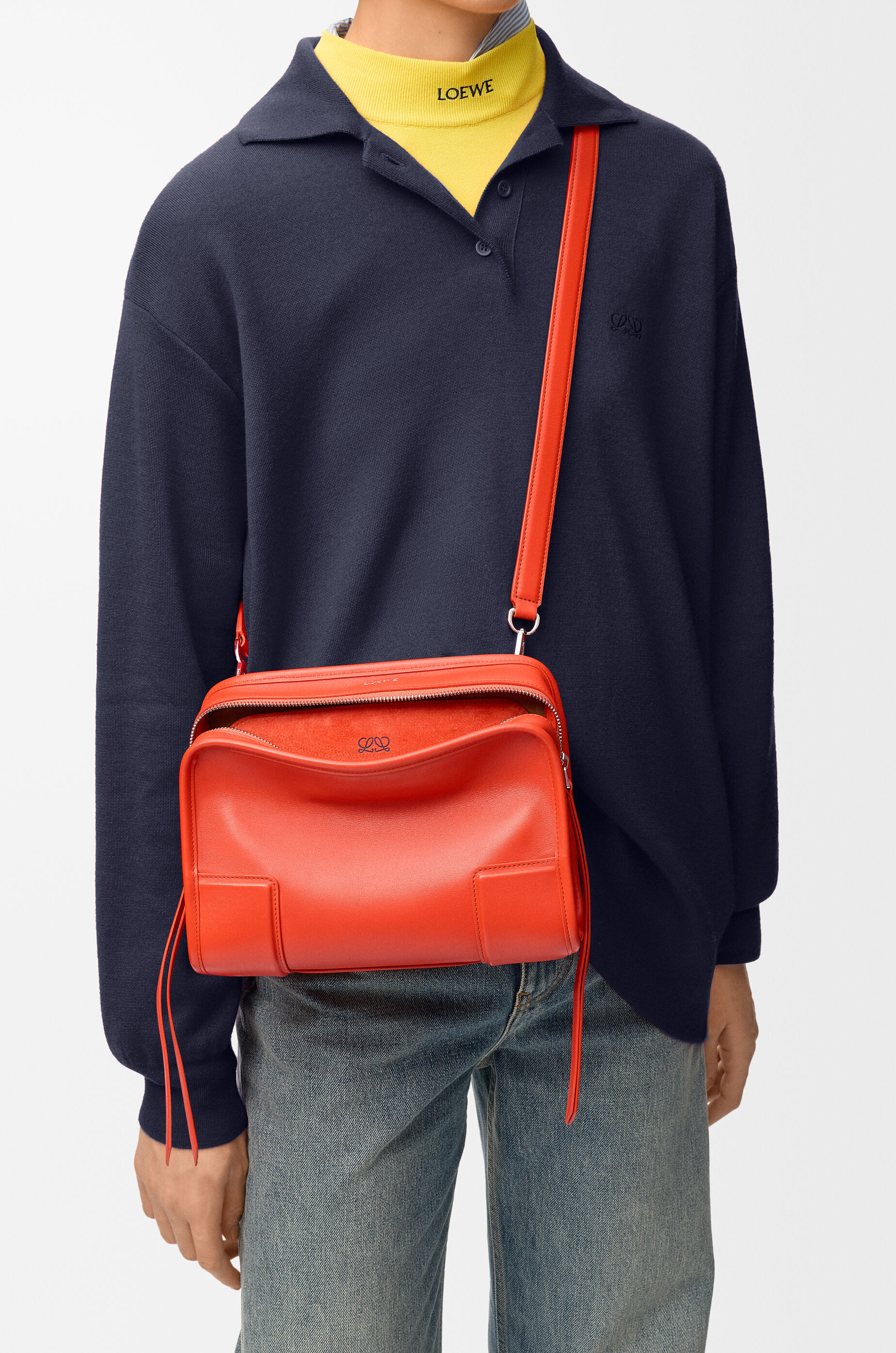LOEWE Small Amazona 180 bag in soft calfskin Sunrise Orange