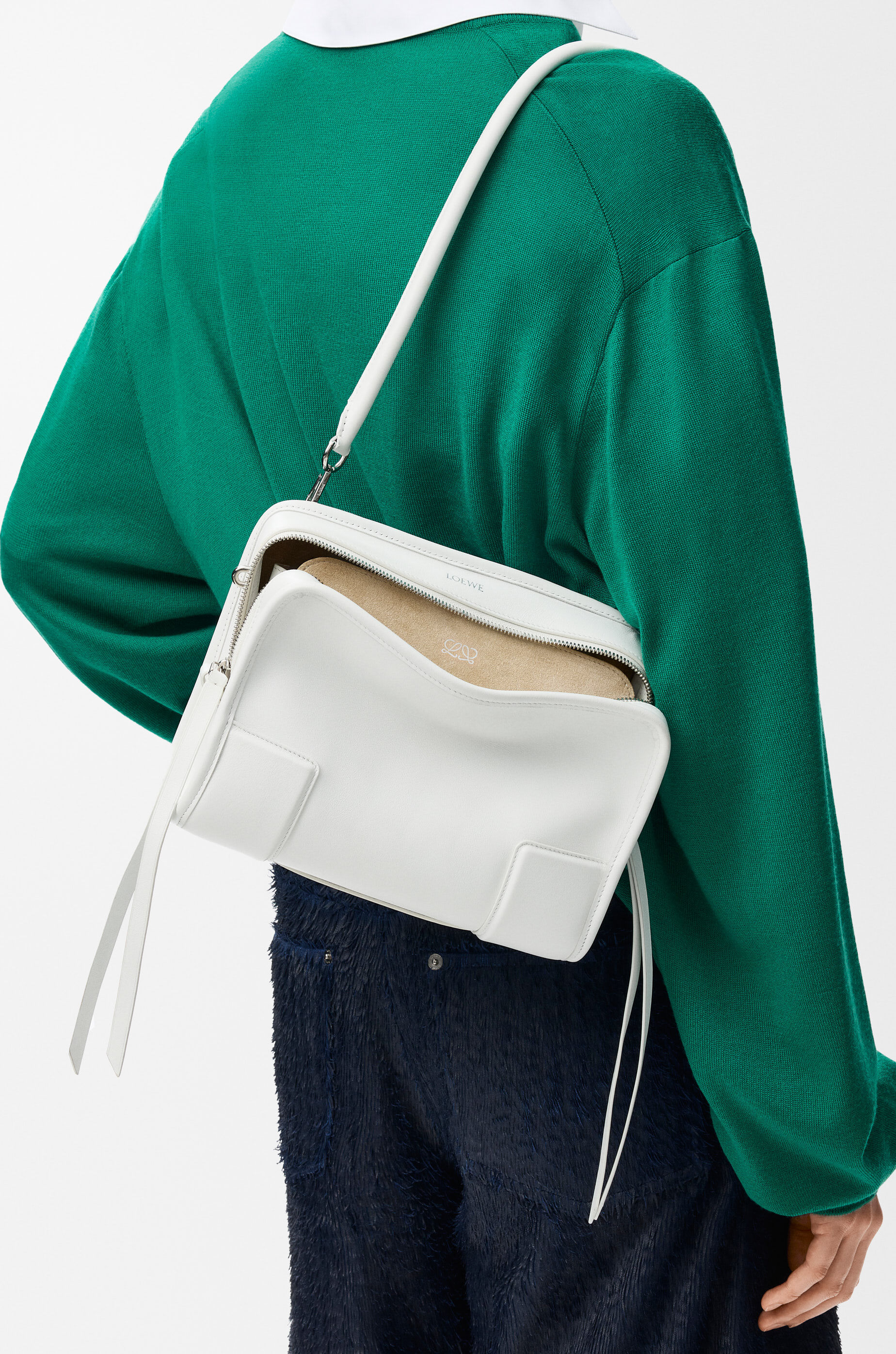 LOEWE Small Amazona 180 bag in soft calfskin White