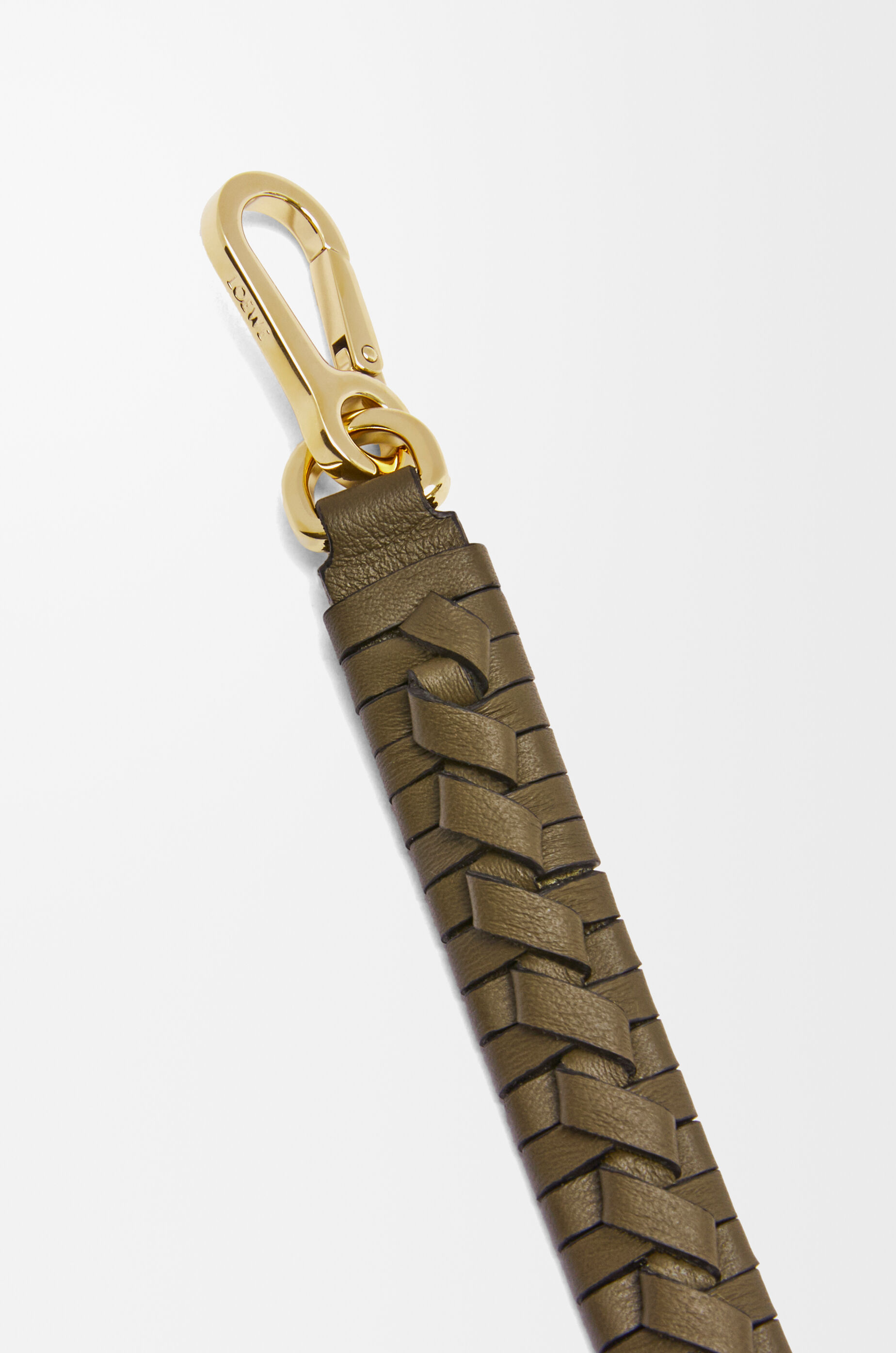 LOEWE Woven spiral strap in classic calfskin Dark Khaki