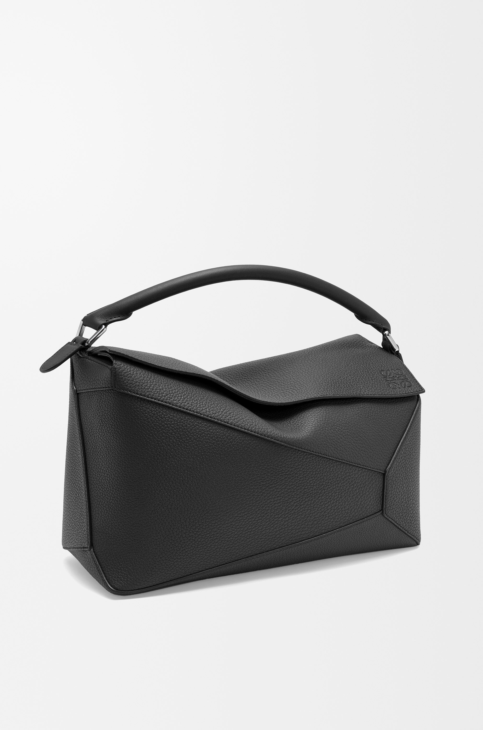 LOEWE Large Puzzle Edge bag in grained calfskin Black